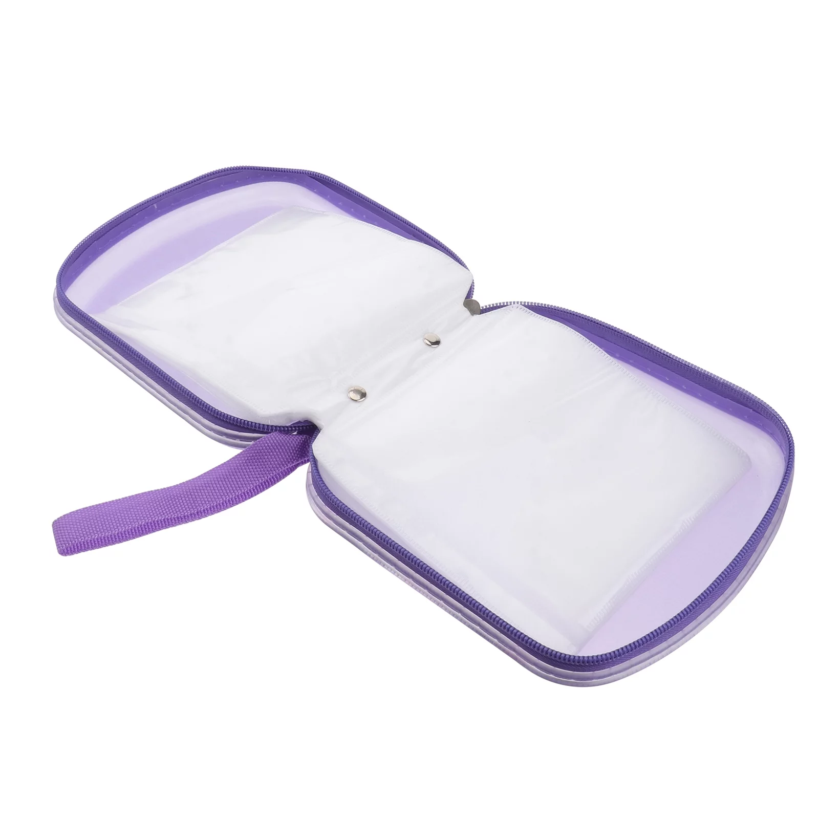 Portable Clear Plastic 40 CD DVD VCD Disc Holder Storage Box Bag Wallet Case Protector Organizer (Purple)