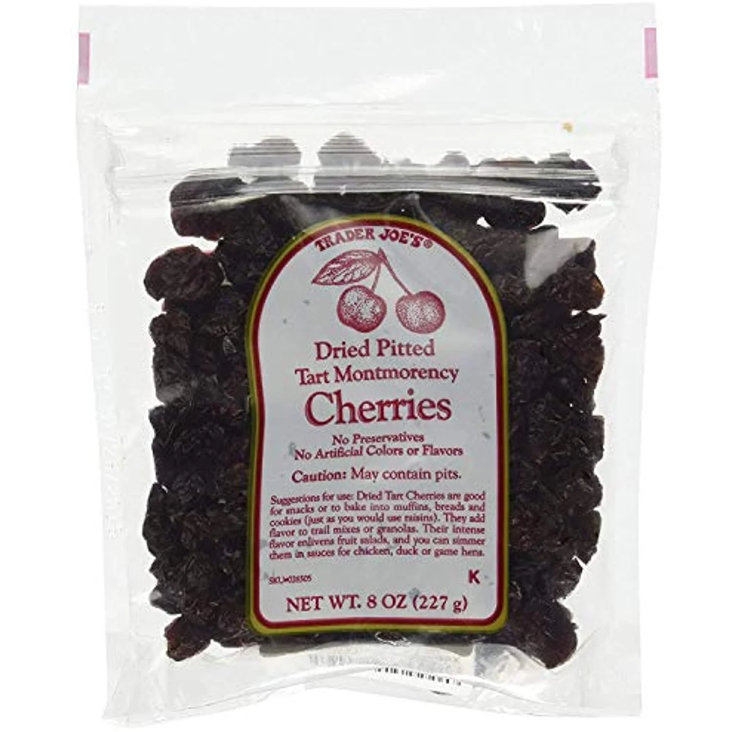 2 Packs TJ Dried Pitted Tart Montmorency Cherries