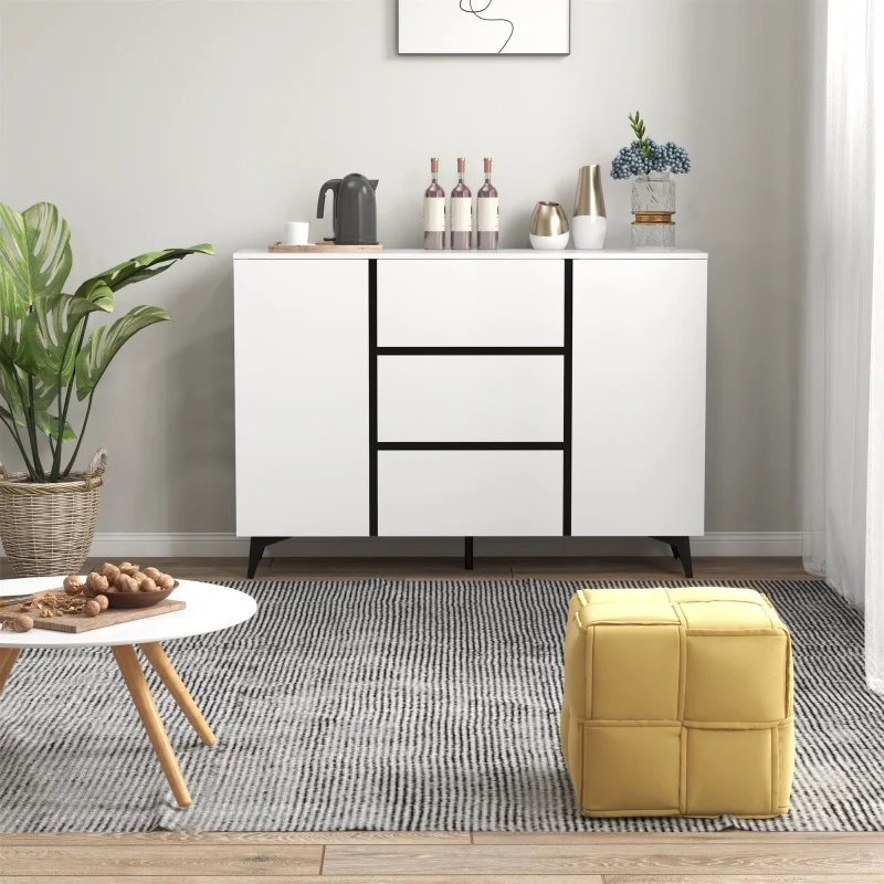 55'' 3 Drawers and 2 Doors Light Luxury Sideboard Buffet Cabinet