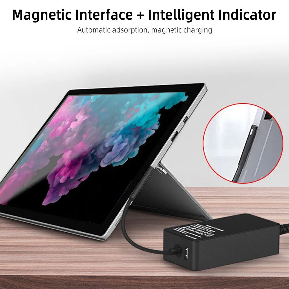 High Quality Black 65W Power Adapter For Microsoft Surface Pro/Go/Laptop/Book-Charger