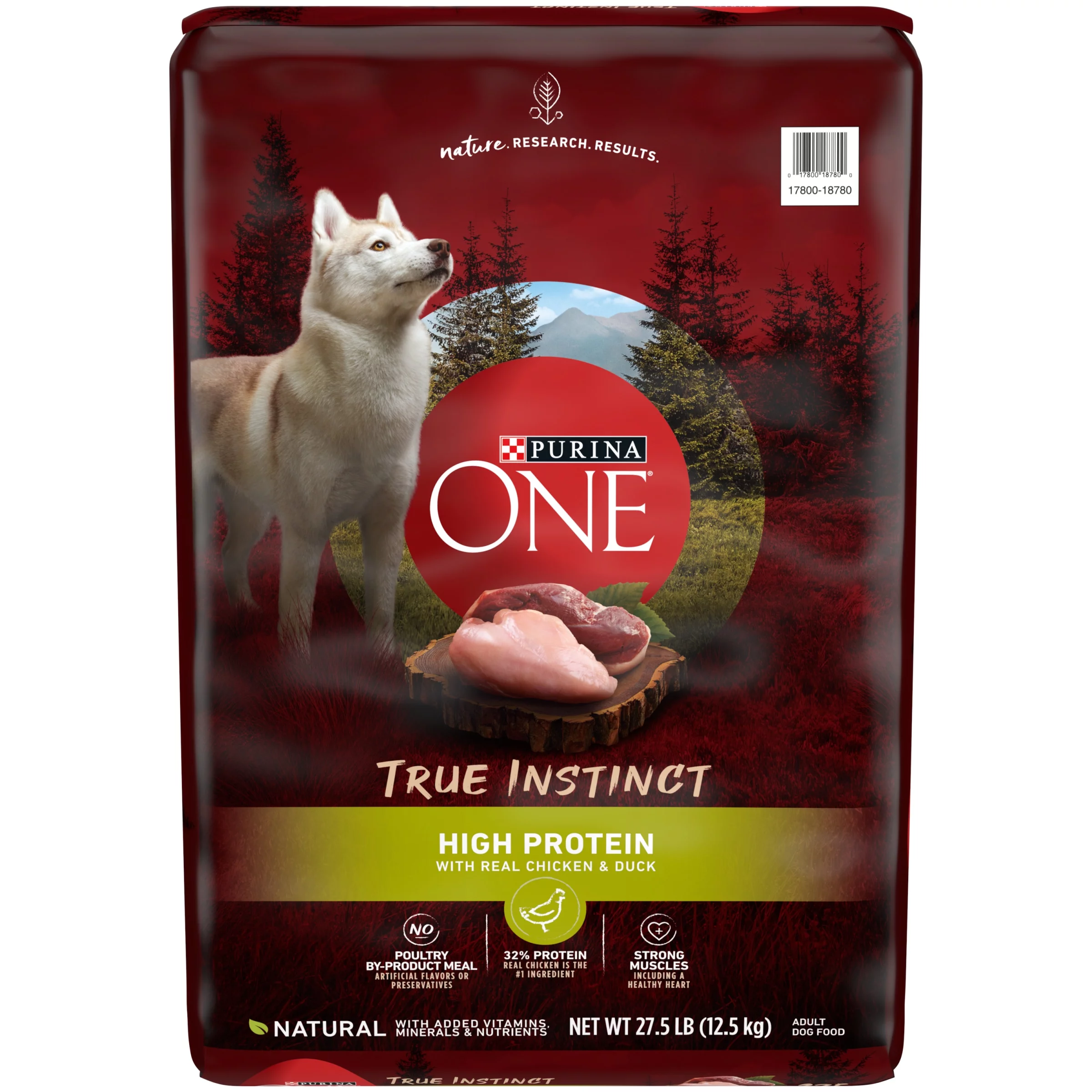 Purina One True Instinct Dry Dog Food Chicken and Duck, 27.5 lb Bag