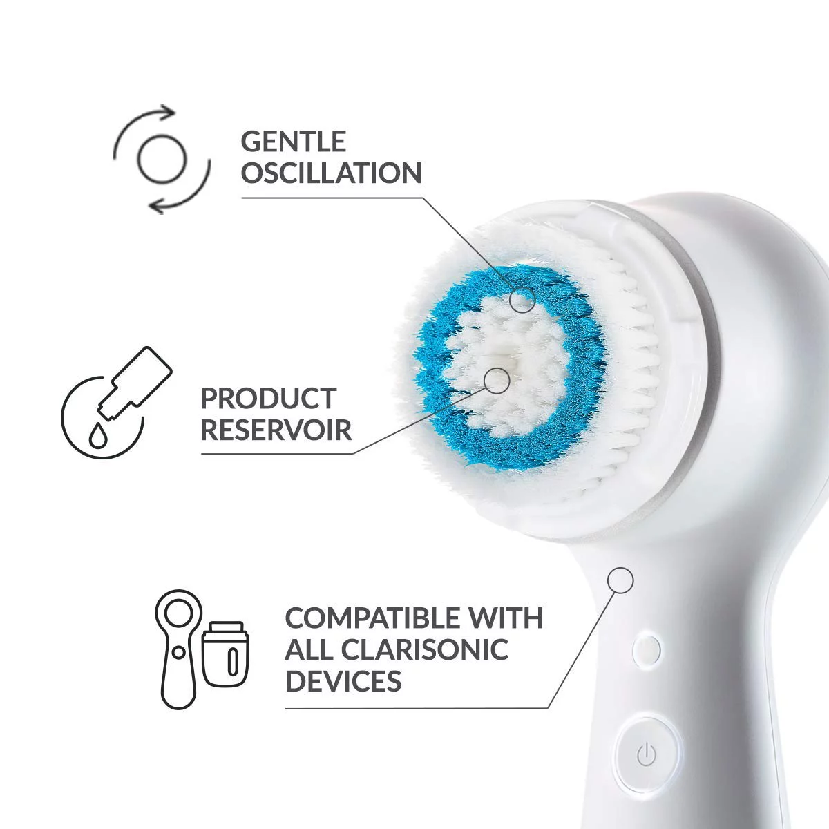 Radiance Facial Cleansing Brush Head Replacement Compatible with Clarisonic Mia 1, Mia 2, Mia Fit, Alpha Fit