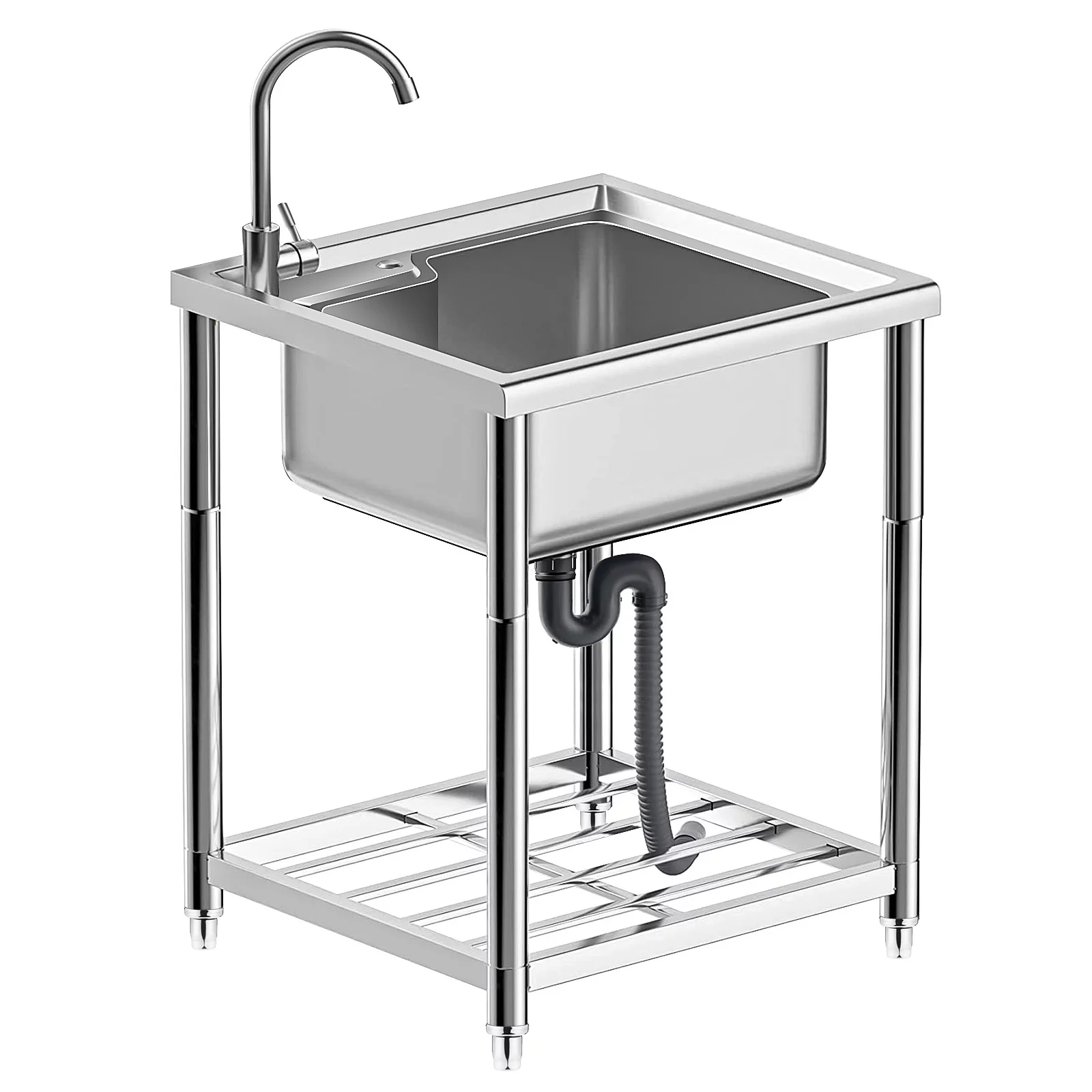 RIOUSERY Stainless Steel Outdoor Sink Commercial Kitchen Sink, Utility Sink for Restaurant, Garage, Laundry room Sink Outdoor Indoor - 29.1