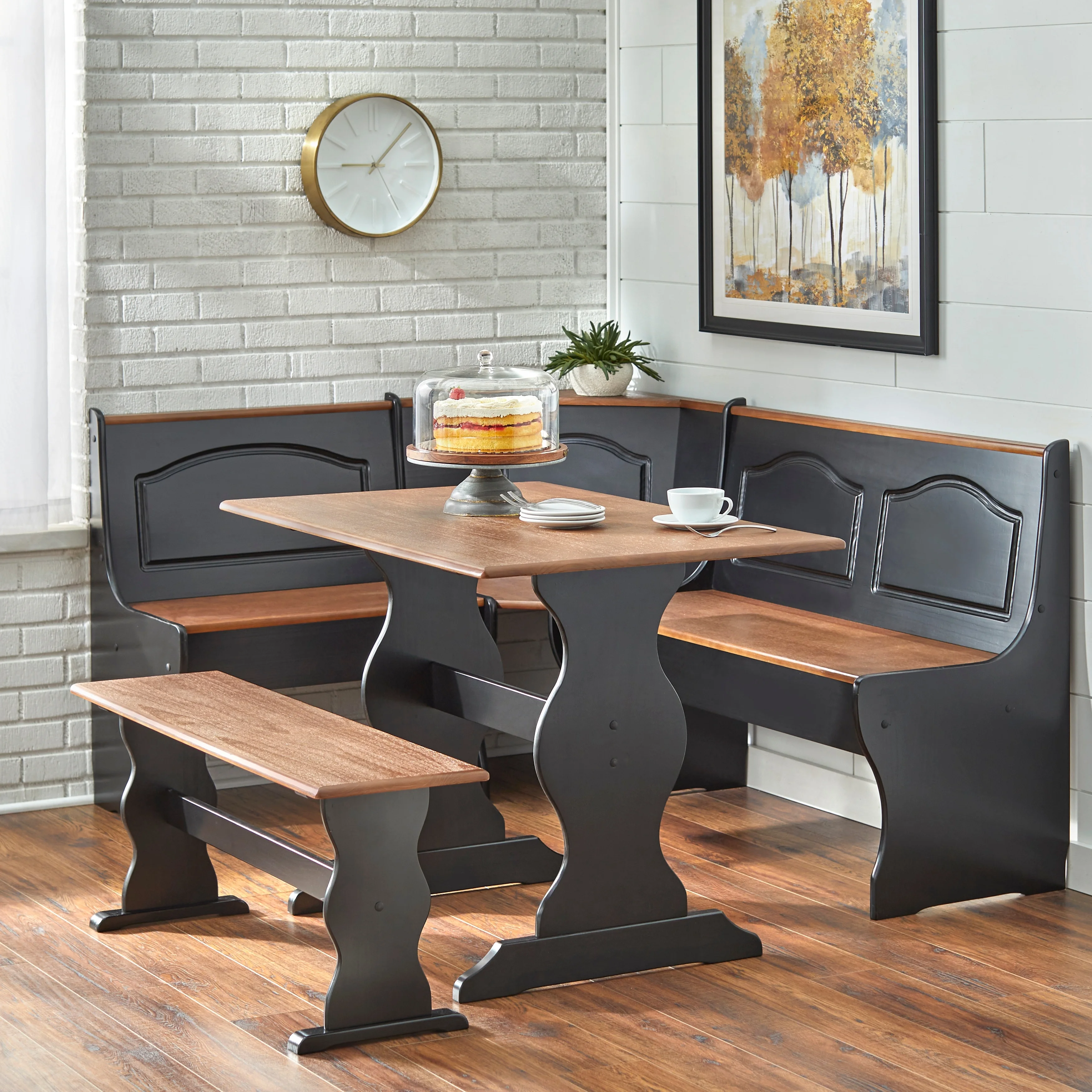 Simple Living  Knox Nook 3-piece Dining Set Black/Walnut Painted