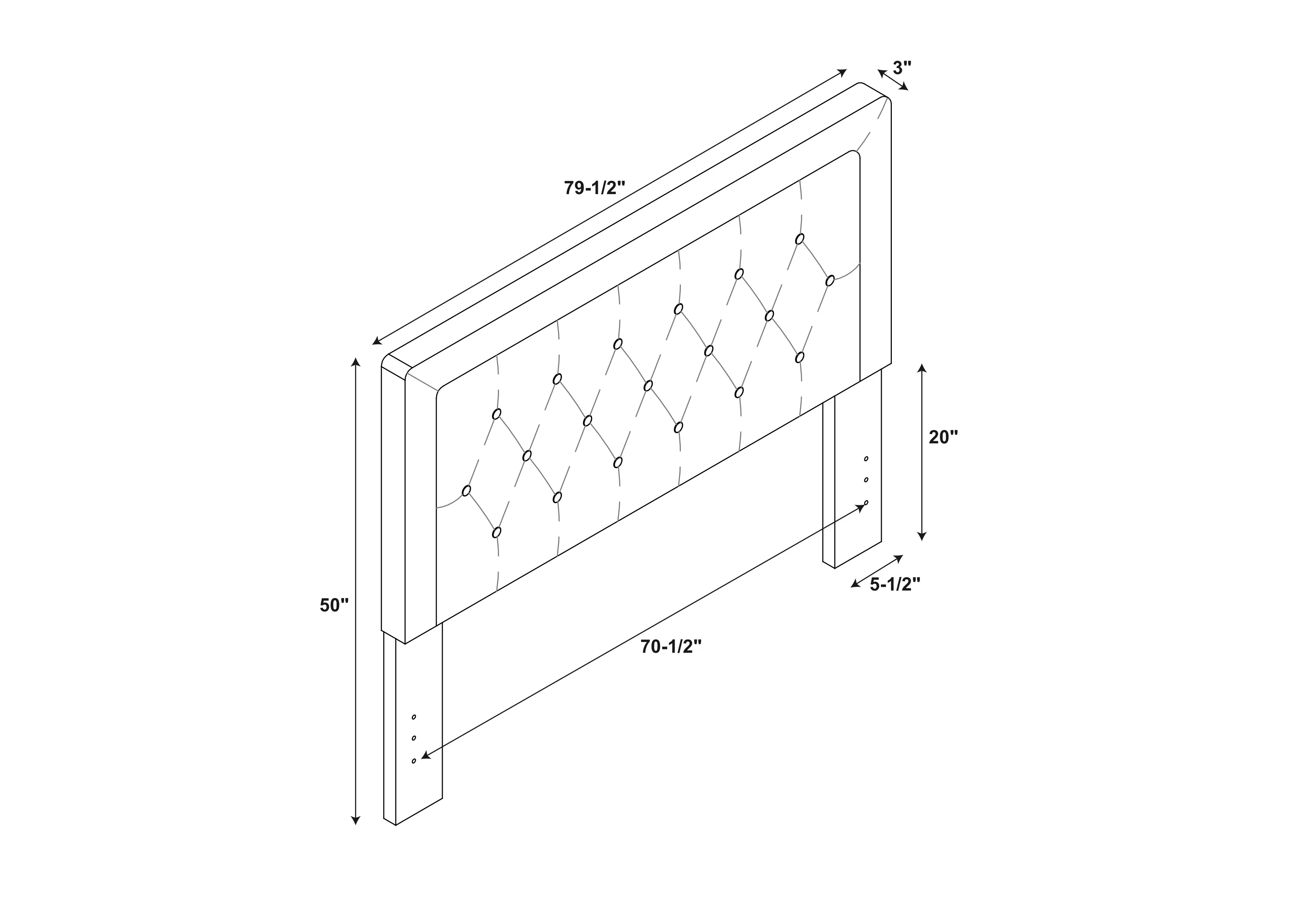 Linon Winema Button Tufted, Headboard, Full/Queen, Natural Linen