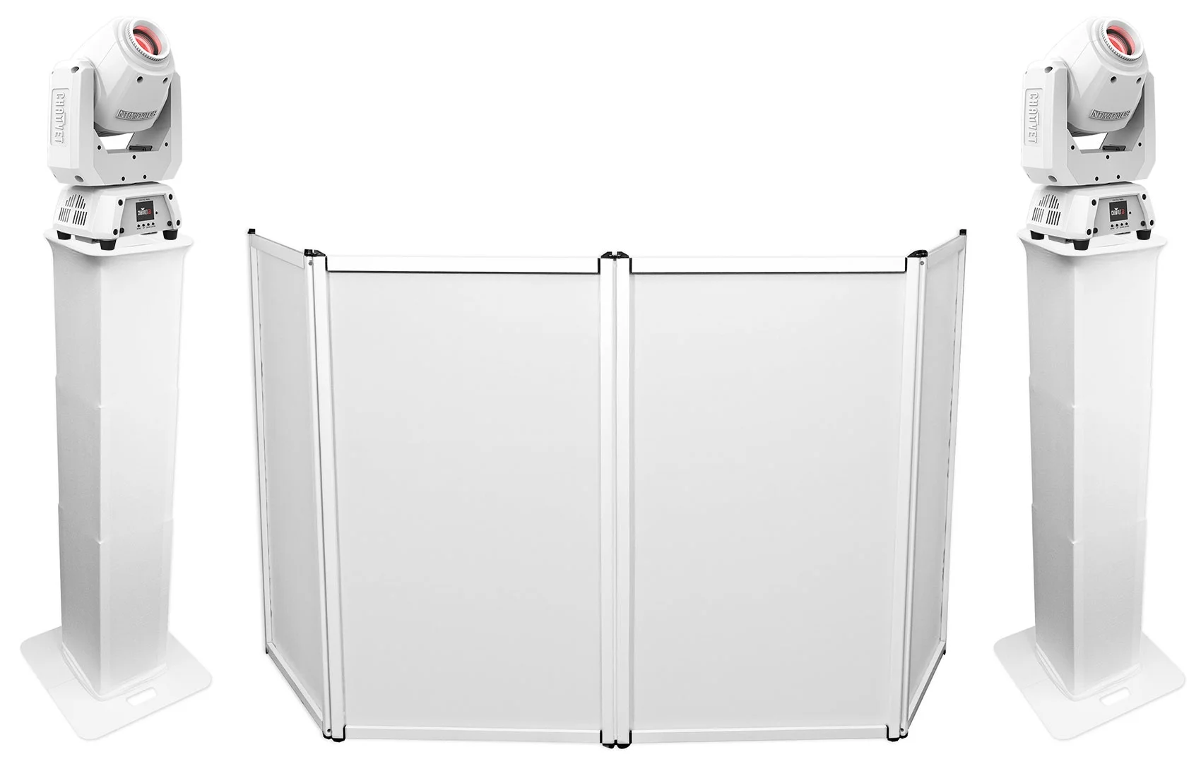 2 Chauvet DJ Intimidator Spot 260X Moving Head Lights+Collapsible Totems+Facade