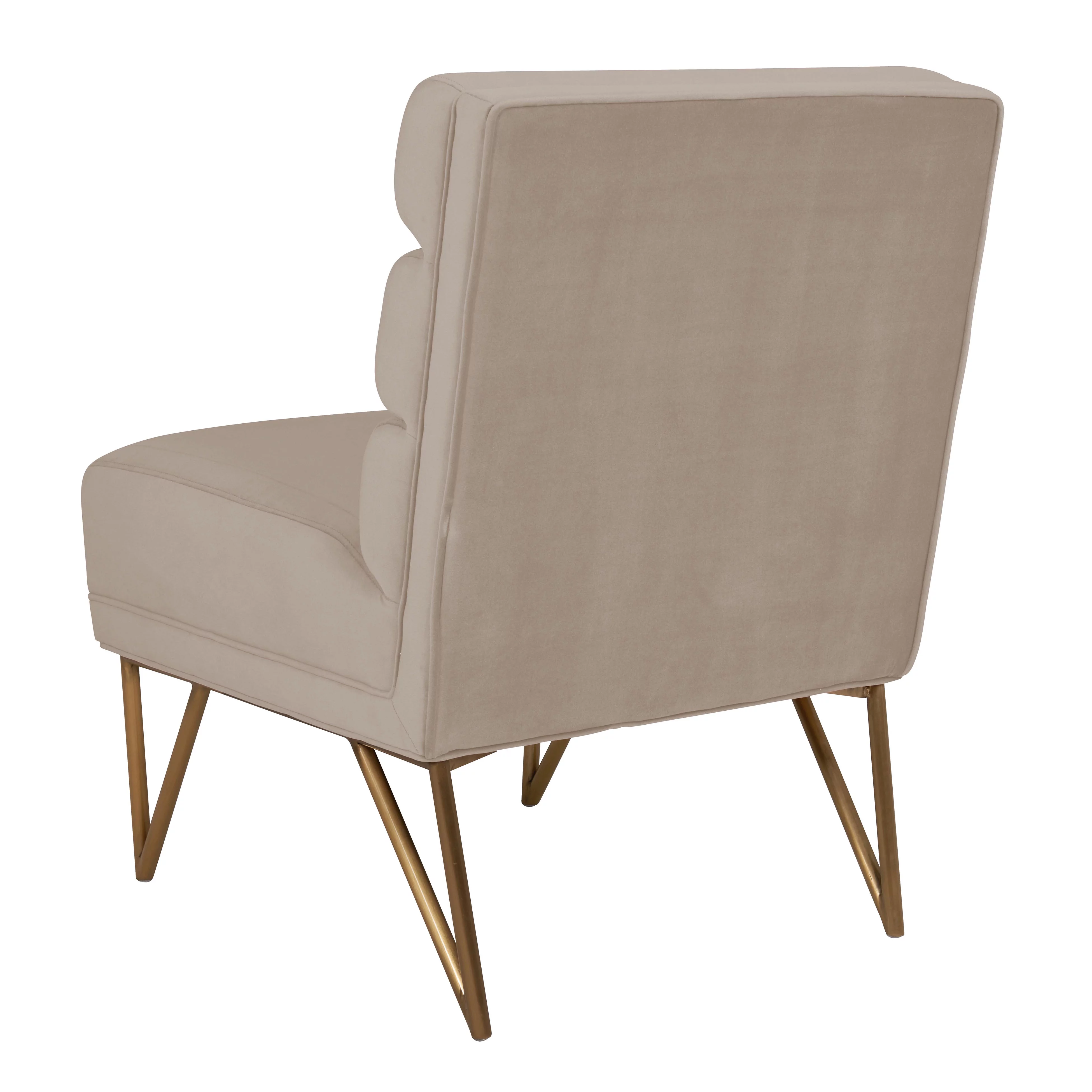 TOV Furniture Kelly Cream Velvet Chair with Gold Legs