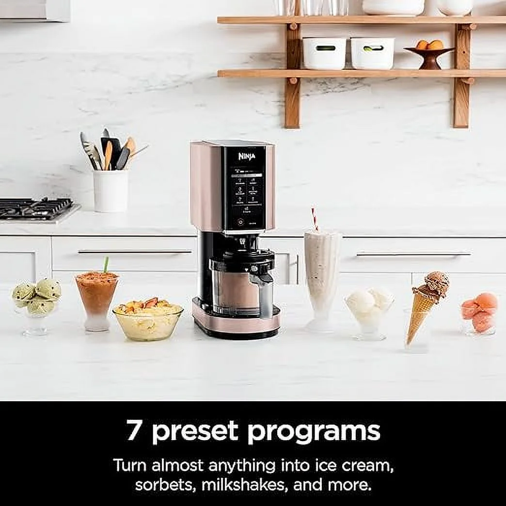 Open Box Ninja NC301 CREAMi Ice Cream Maker 7 One-Touch Programs NC301HPK - Rose Gold