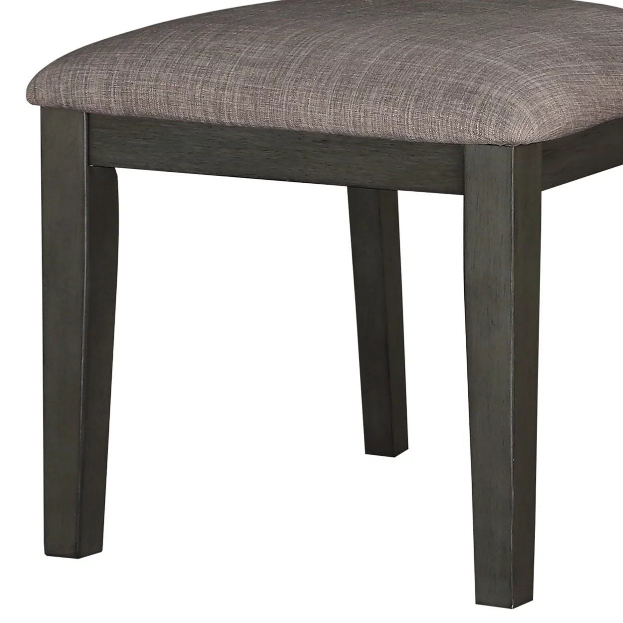 Benjara Transitional Wooden Side Chair, Fabric Padded Seat, Set of 2, Gray