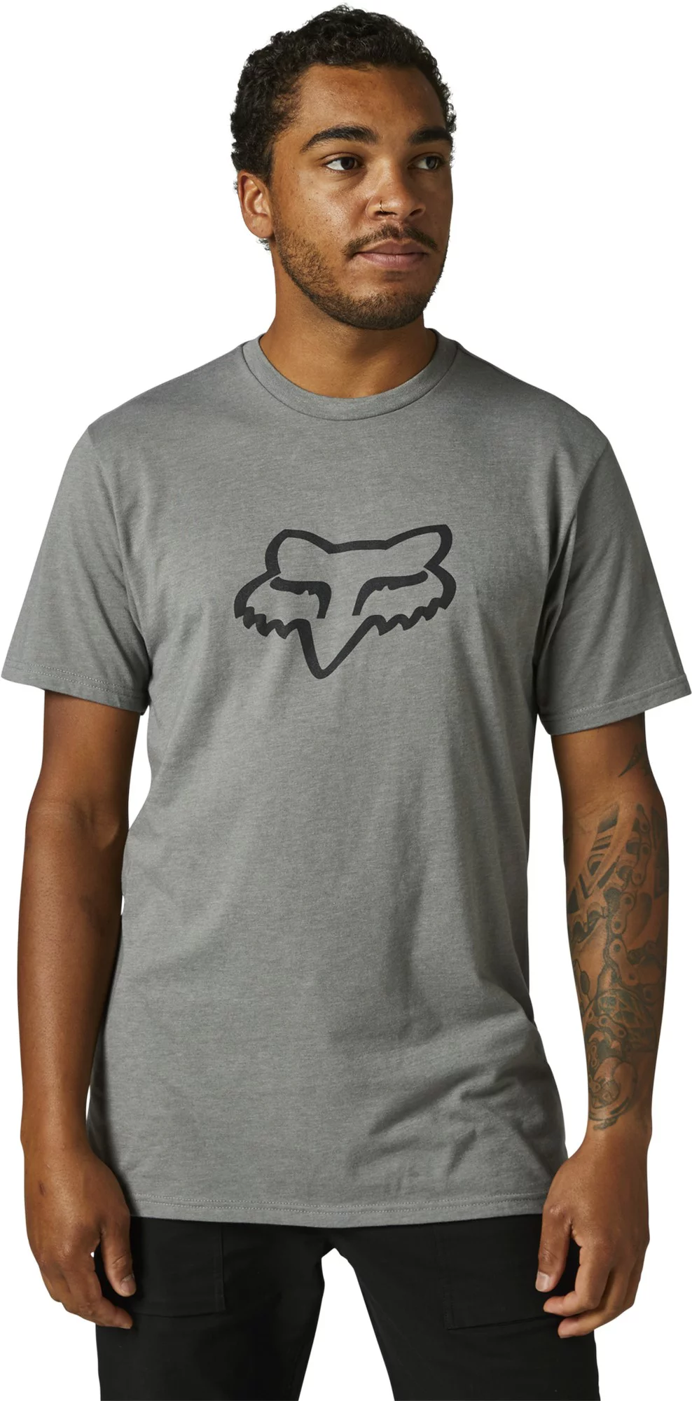 Fox Racing Legacy Foxhead Mens Short Sleeve T-Shirt Heather Graphite SM