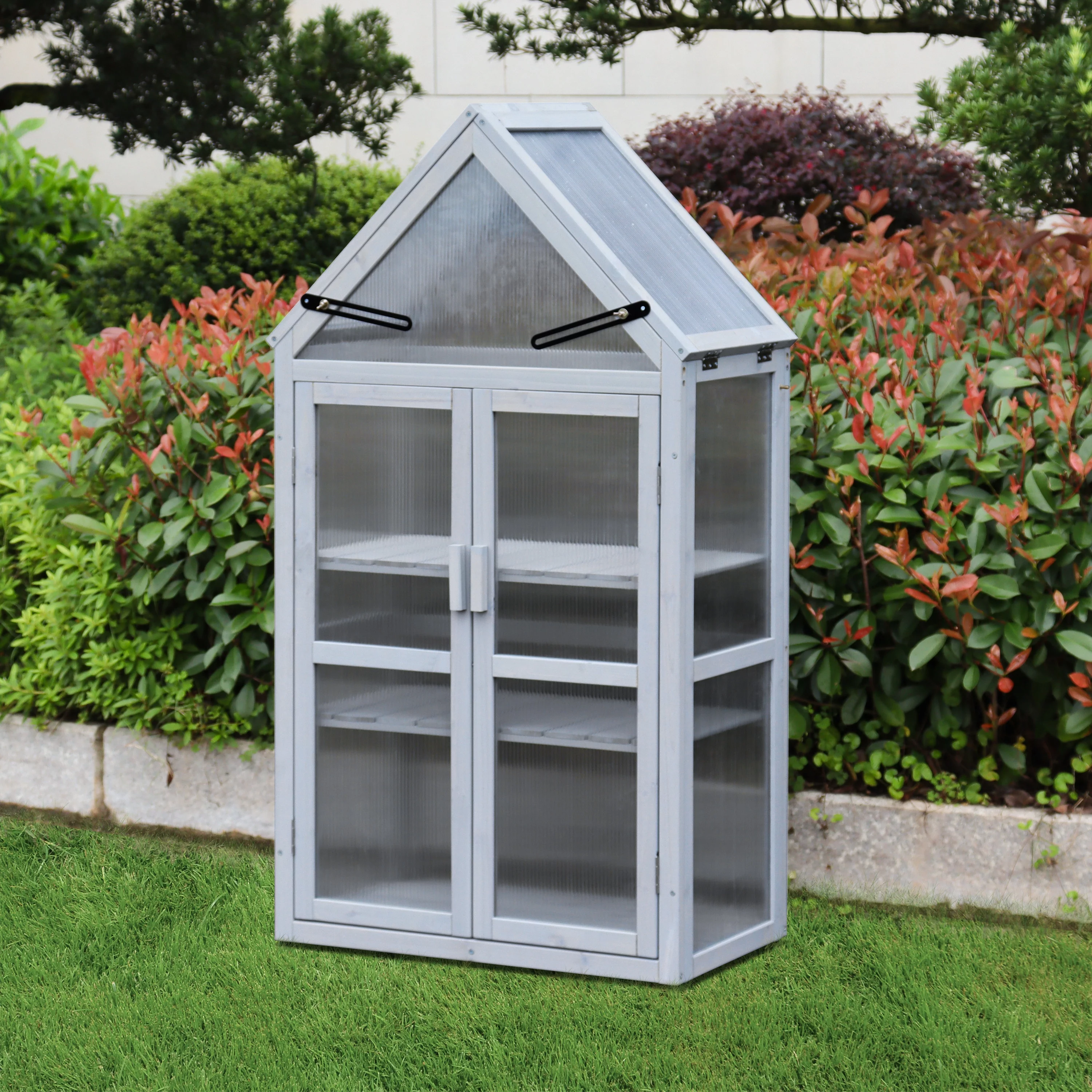 Greenhouses for Outdoors Indoor, 4 Tiers Greenhouse with Adjustable Shelves, White Garden Plant Greenhouse Gent, 27.55
