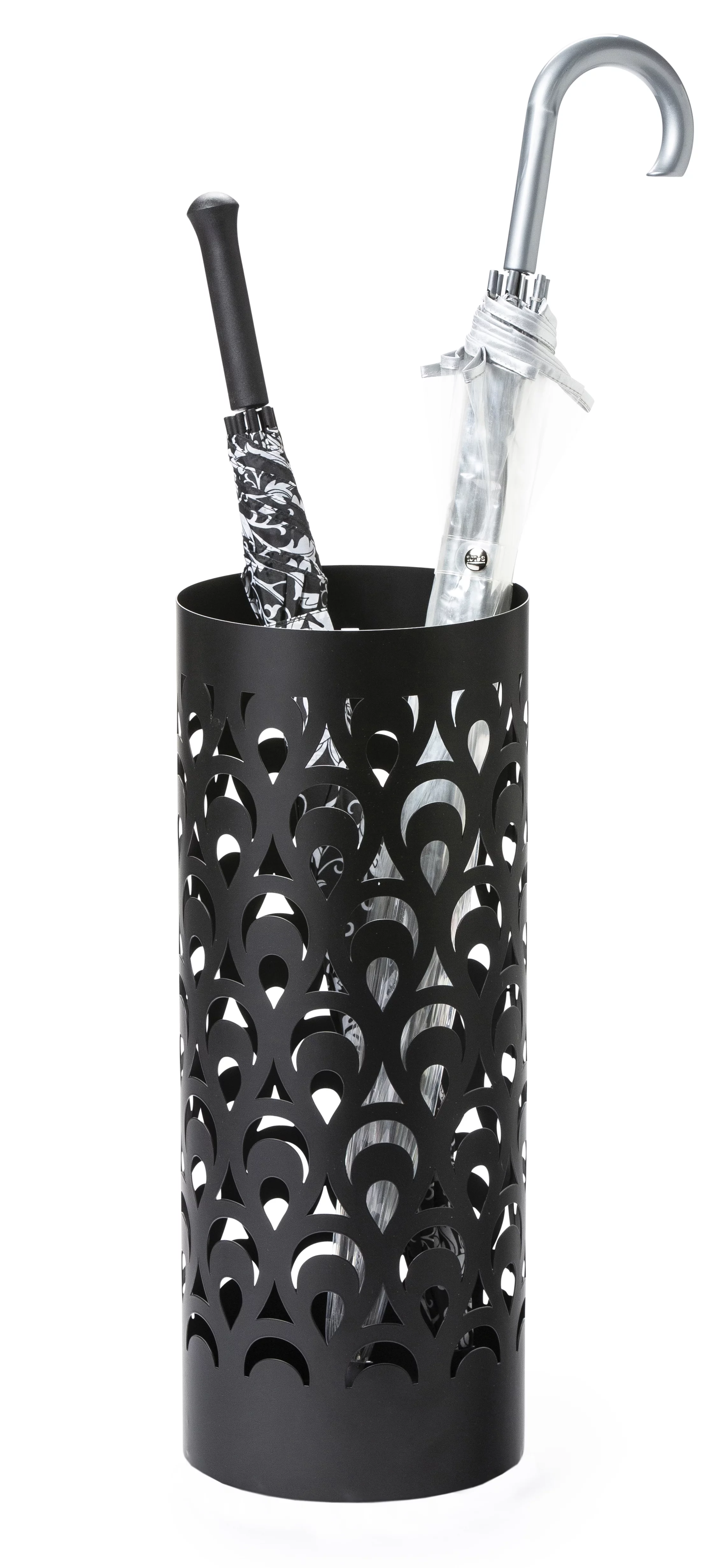 Mango Steam Modern Corner Umbrella Holder, Peacock Metal Black