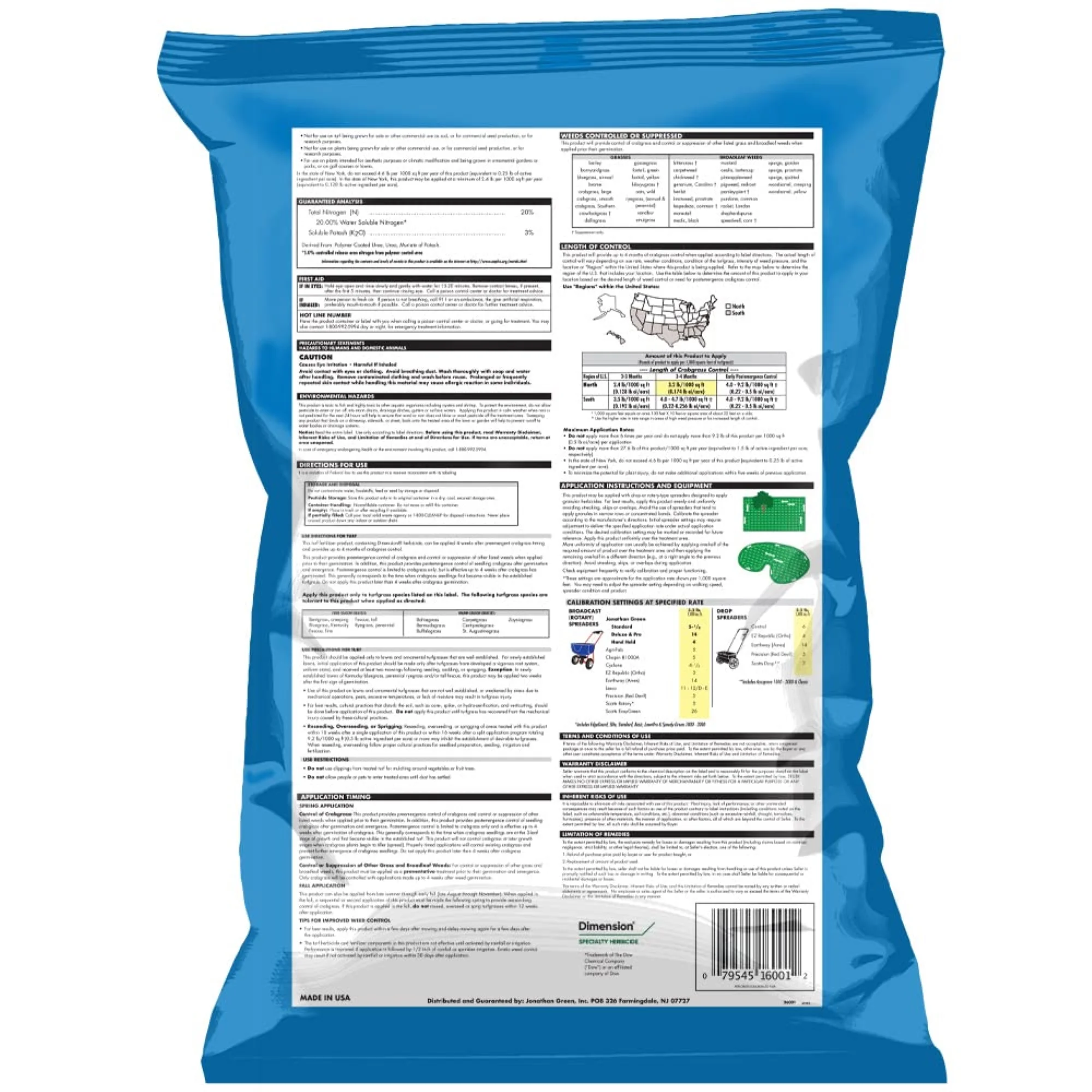 Jonathan Green Veri-Green Lawn Food with Crabgrass Preventer 15M (15,000 sq ft Coverage)