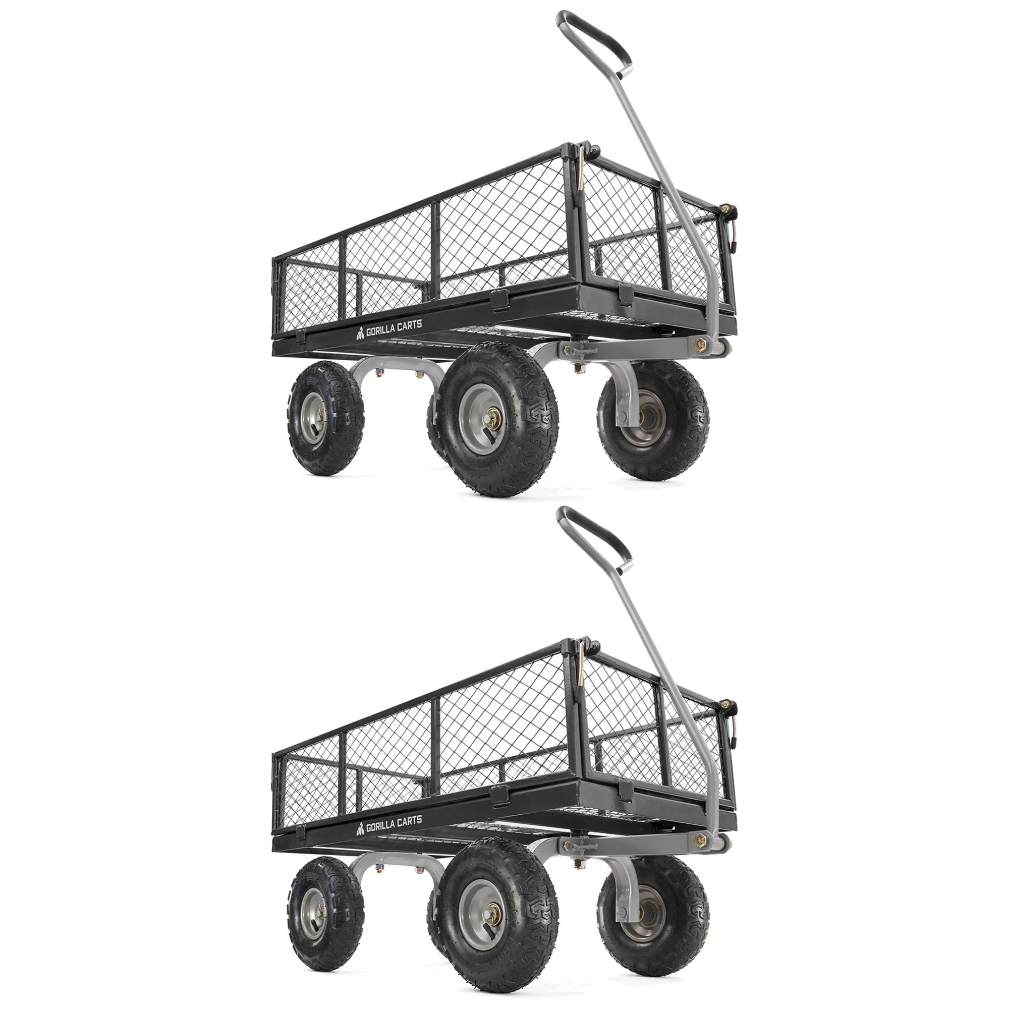 Gorilla Carts Steel Utility Cart Beach Wagon, 800 Pound Capacity (2 Pack)