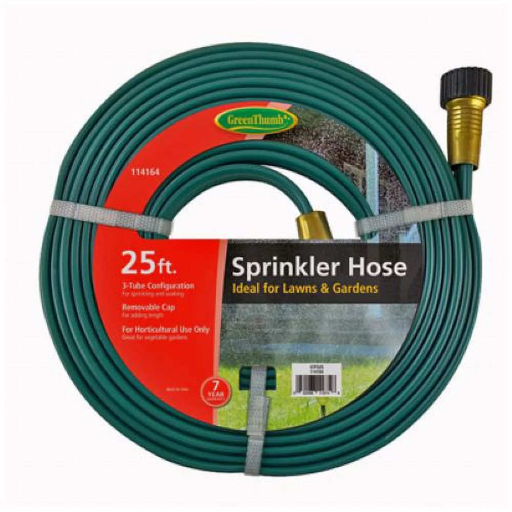 Green Thumb GTFS25 25' Foot 3-Tube Vinyl Sprinkler / Soaker Hose - Quantity of 10