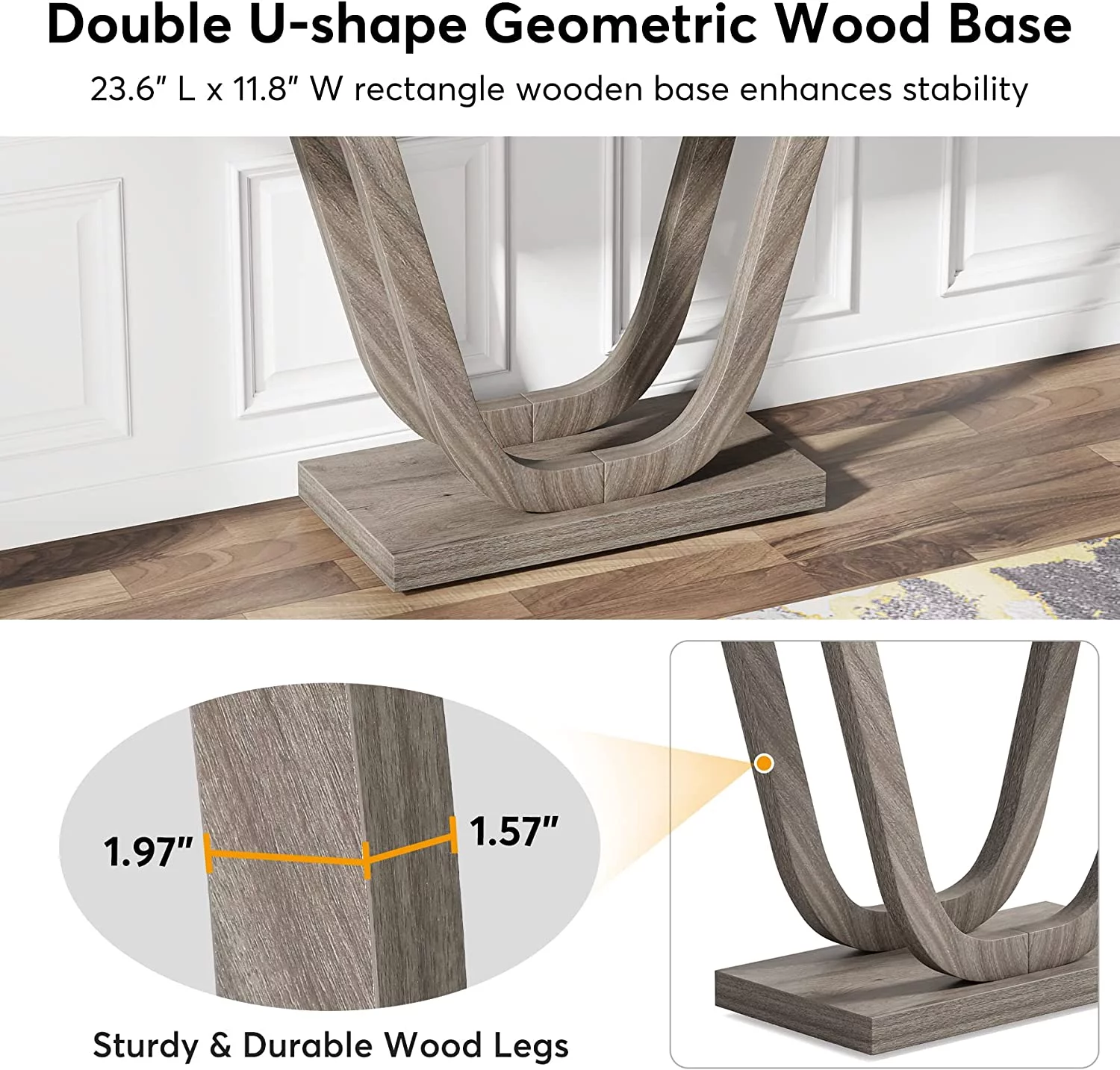 Tribesigns 55 Inch Farmhouse Console Table, Light Grey