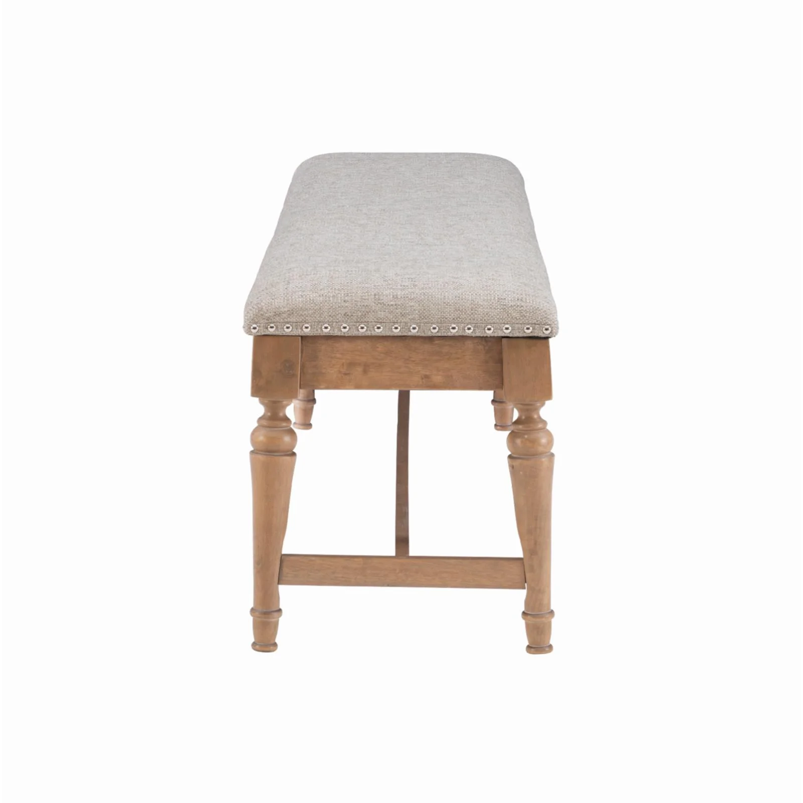 Powell Hayes Bench - Natural with Natural Linen Fabric