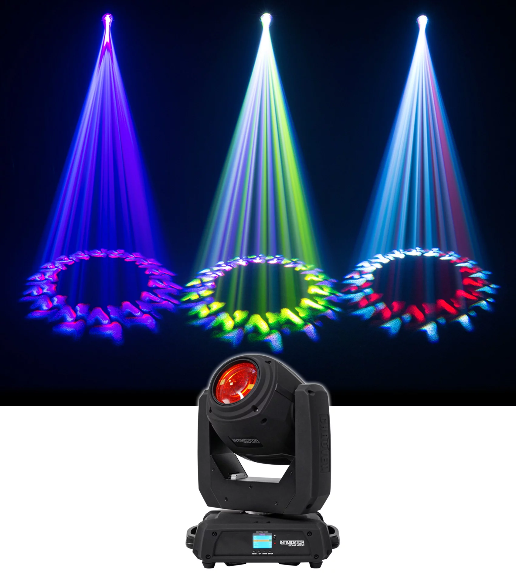 (2) Chauvet DJ Intimidator Beam 140SR Moving Heads+Totems+Facade+Fogger w/LED's