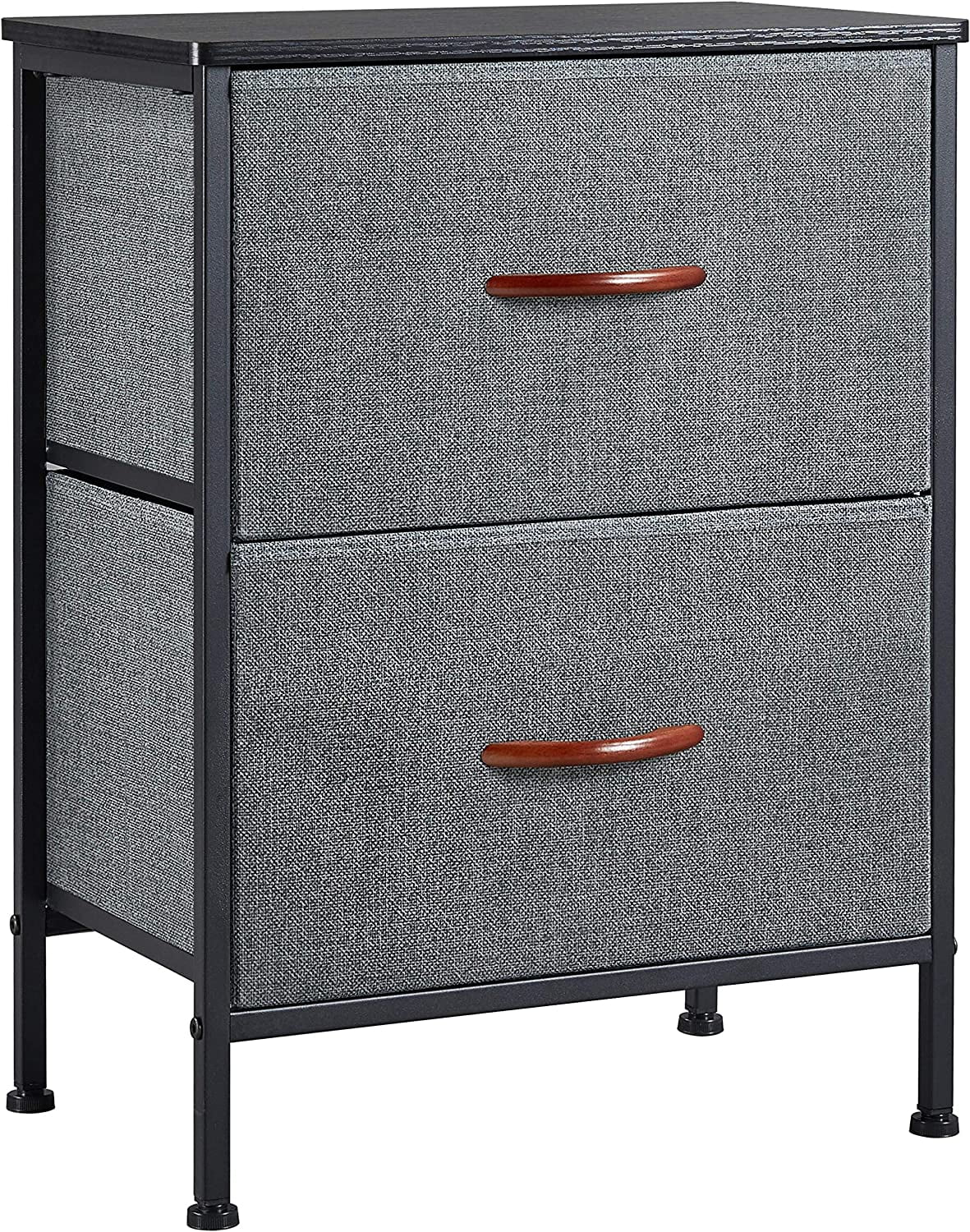 Organizer with 4 Drawers, Tall Fabric Storage Tower Organizer Unit for Living Room, Hallway, Entryway, Sturdy Metal Frame, Easy Pull Fabric Bins - Dark Gray
