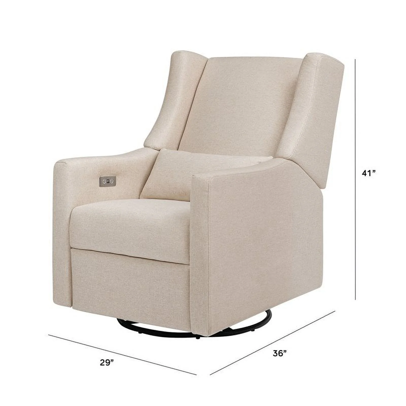 Namesake Kiwi Modern Fabric Swivel Glider Recliner with USB in Beige