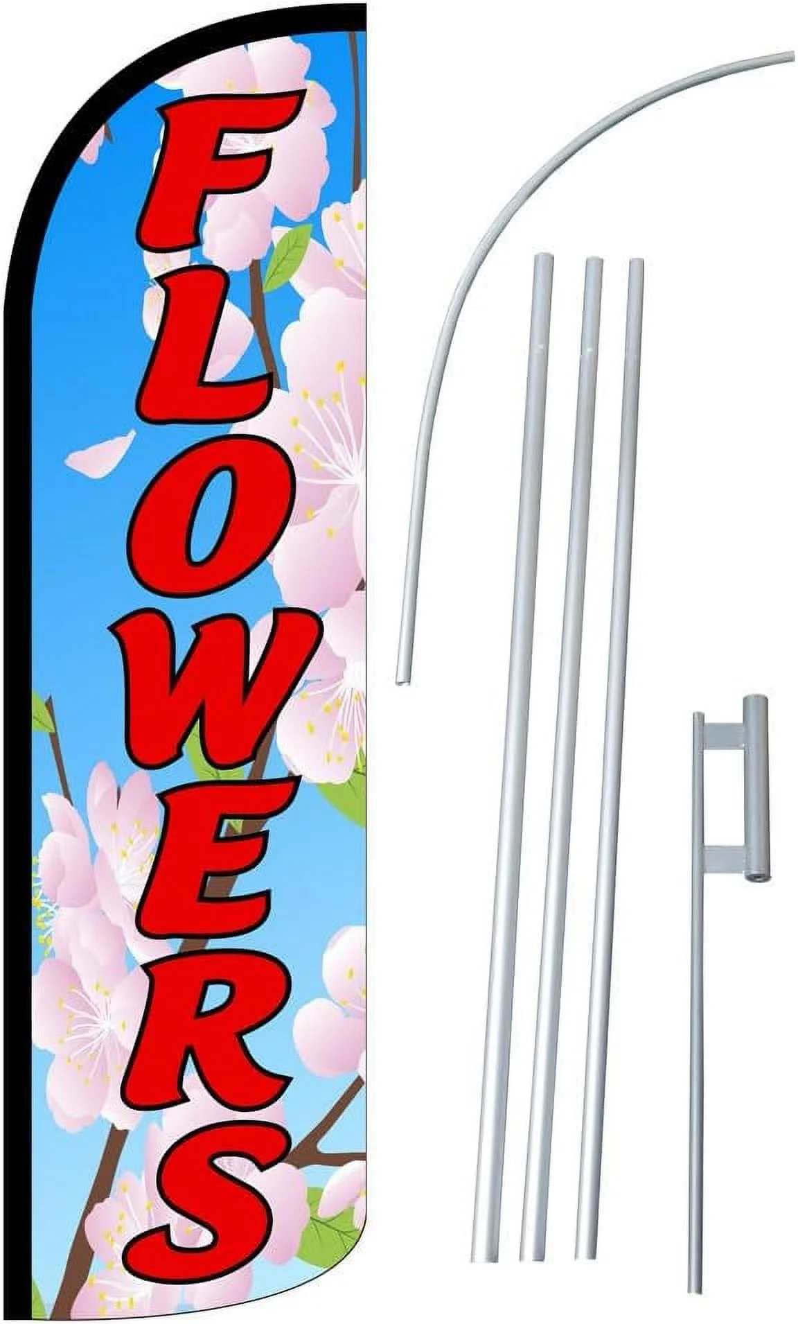 12-Foot Super Swooper Feather Flag With Heavy-Duty 15-Foot Pole And Ground Spike