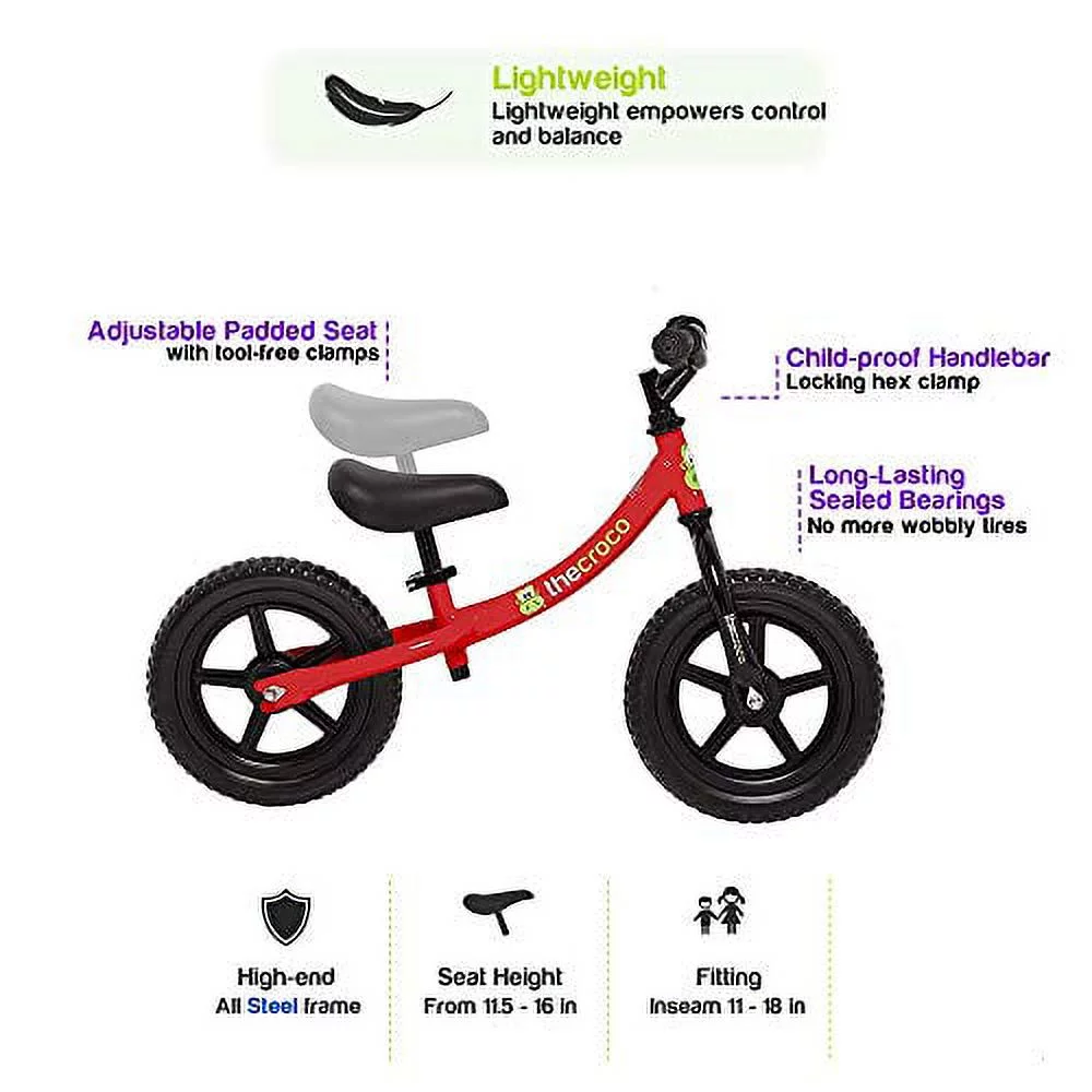 TheCroco Balance Bike Sturdy Model 12