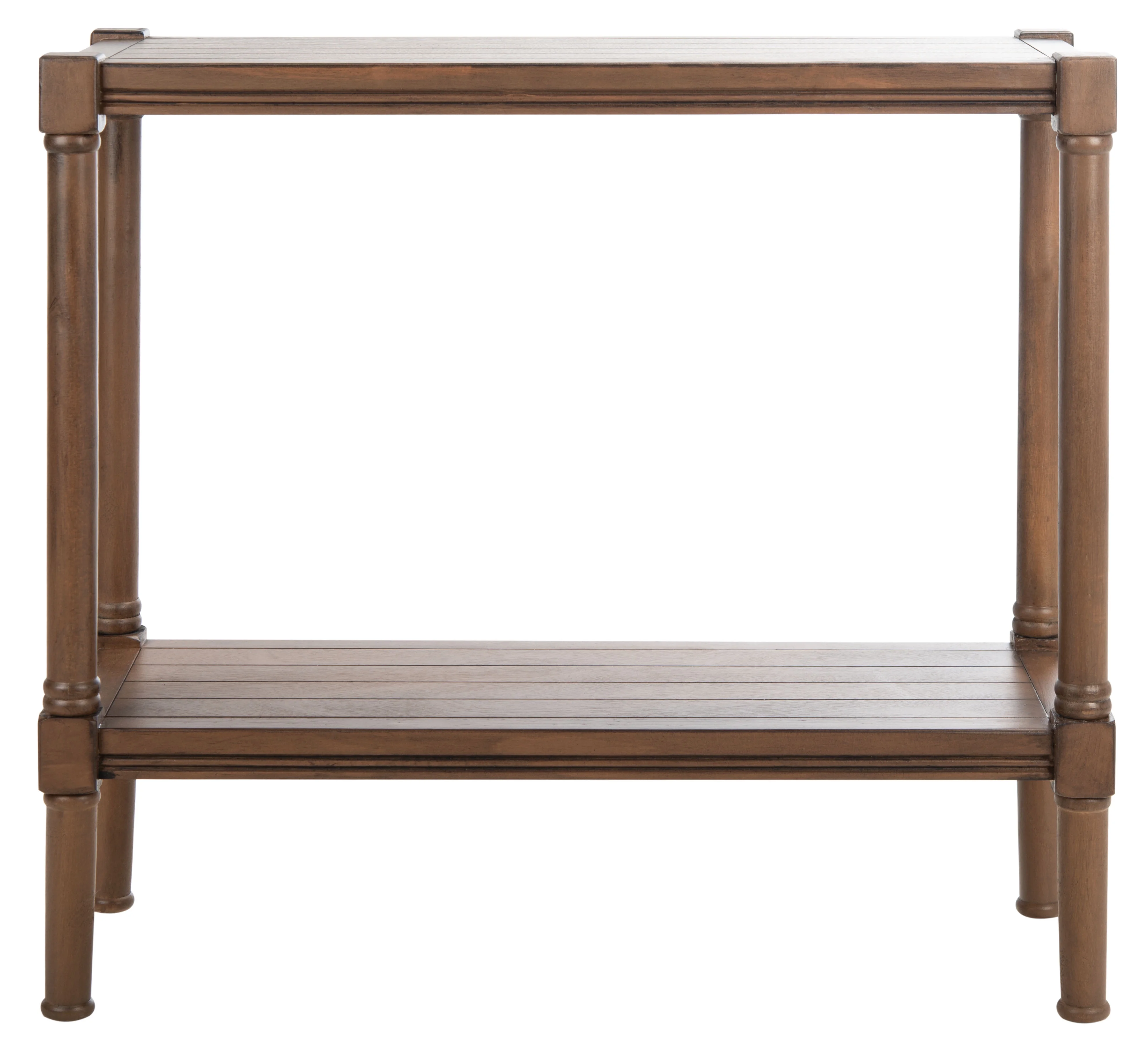 SAFAVIEH Rafiki Amish Brown Wood Console Table with Shelf (31.5 in. W x 11.8 in. D x 29.5 in. H)