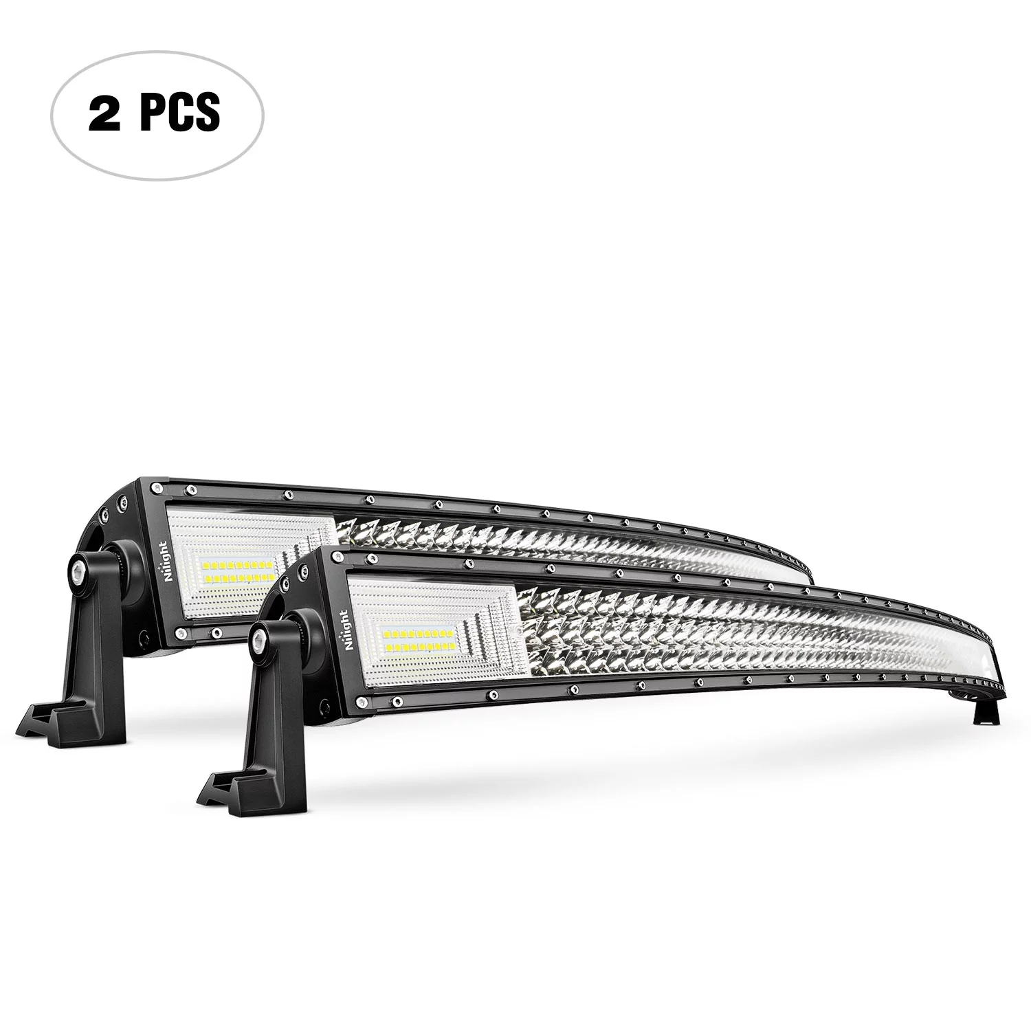 Nilight  2 PCS LED Light Bar 52Inch 783W Curved Triple Row Flood Spot Combo Beam Led Bar 78000LM Driving Lights Boat Lights Led Off Road Lights for Trucks,2 Years Warranty