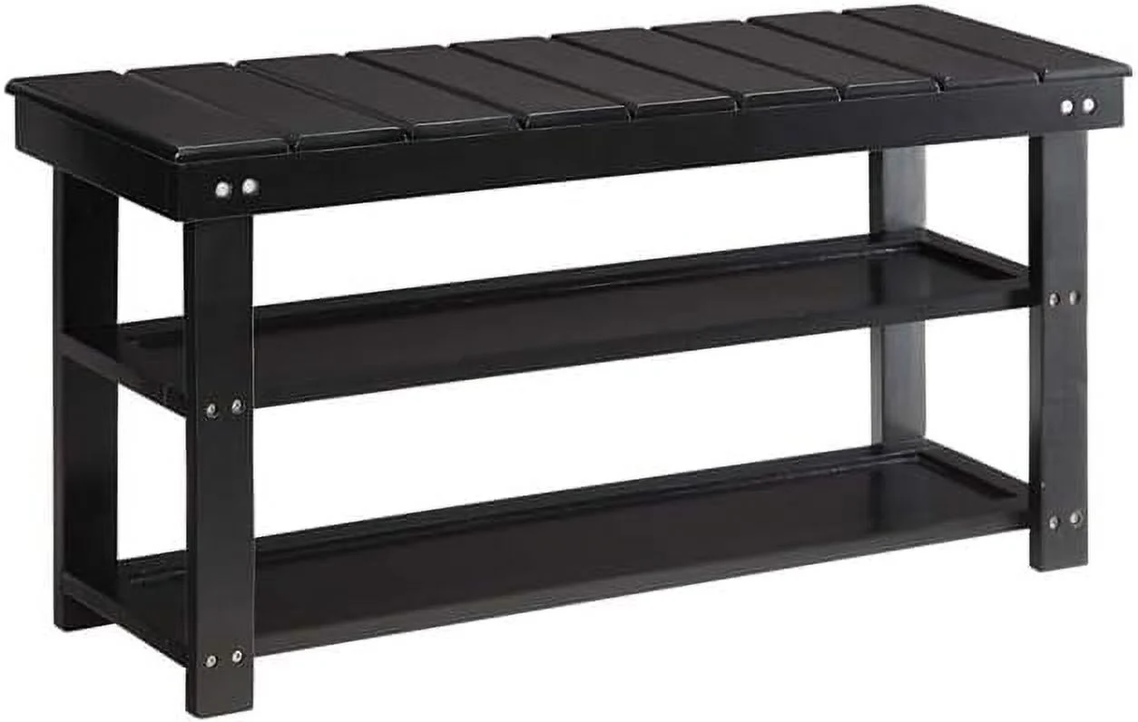 Utility Mudroom Bench Black - 35 x 17 x 11.87 in.