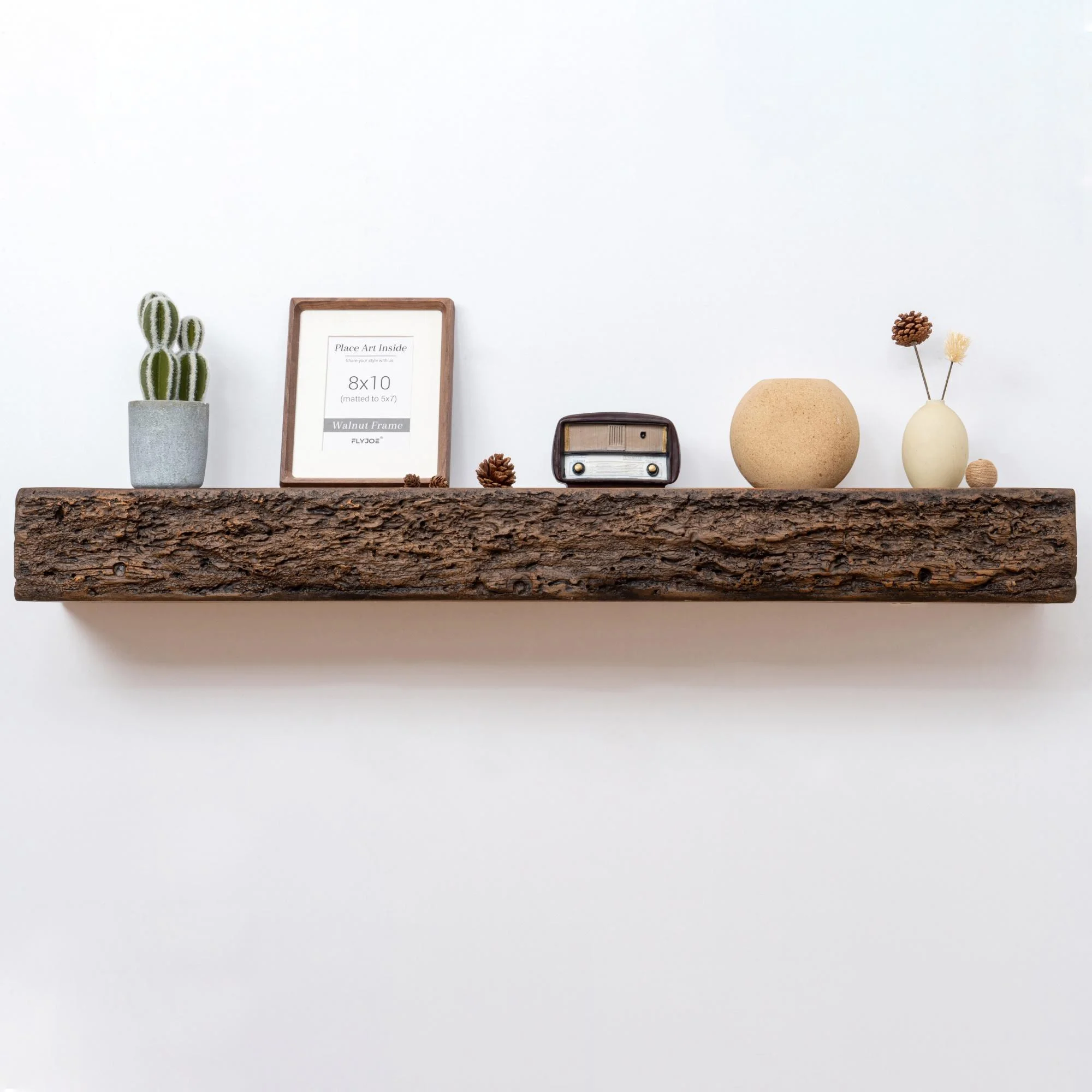 52inch Floating Concrete Fireplace Mantel Shelf,Distressed Brown
