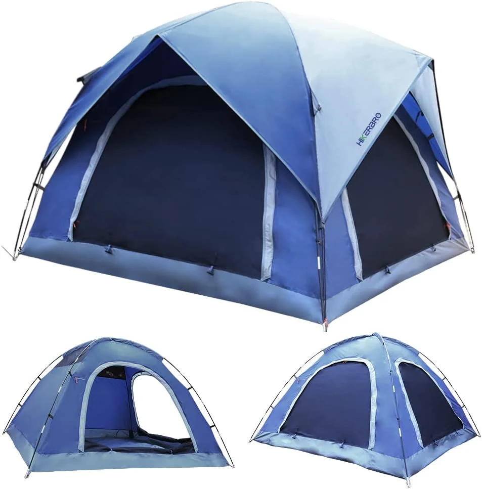 3 Person Tents for Camping, YANRUI Small Dome Tent with 2 Upgraded Doors & Half Mesh Ceiling, Waterproof 4 Person Camping Tent with Removable Rainfly, 2/3/4 Person Easy Up Tents for Hiking Traveling