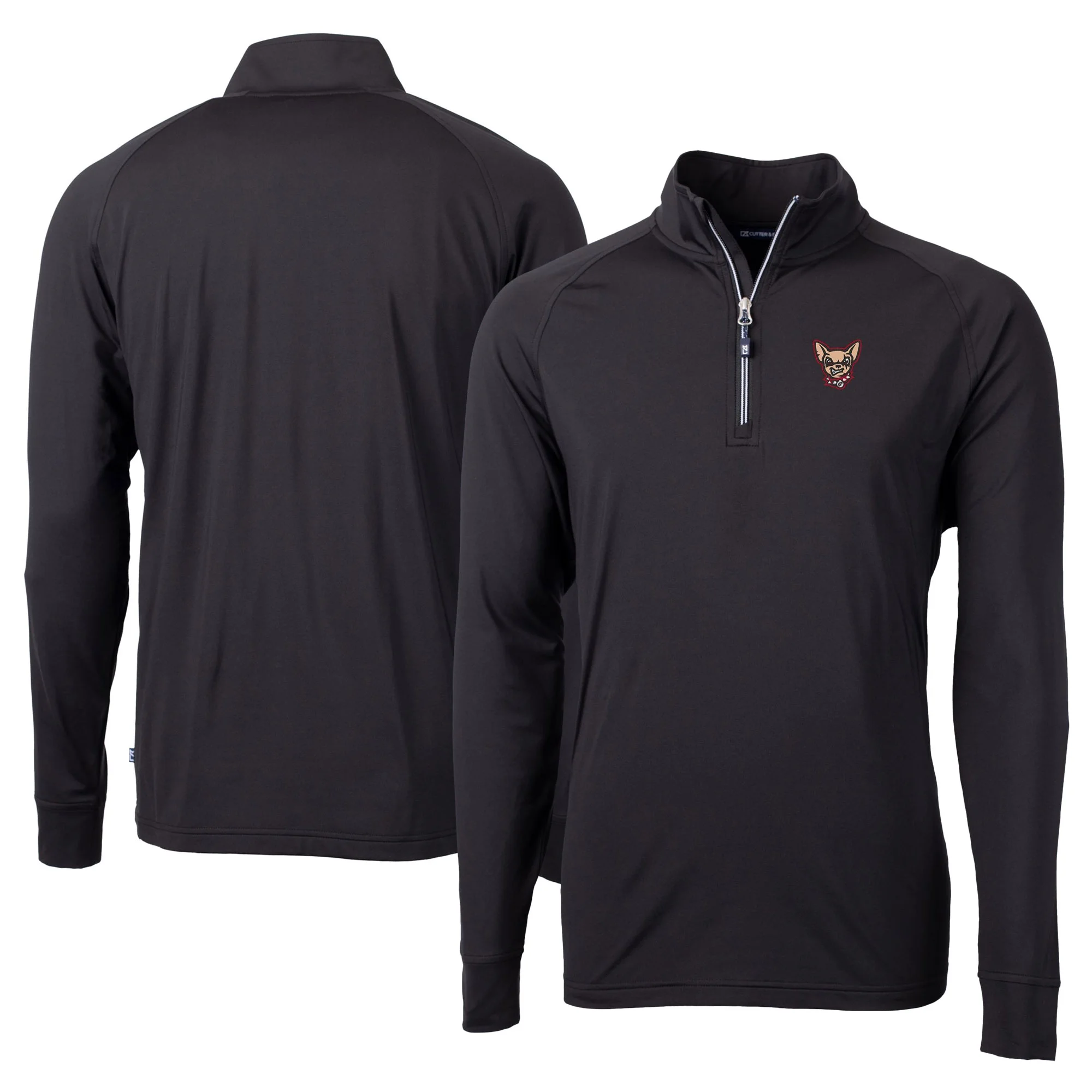 Men's Cutter & Buck  Black El Paso Chihuahuas Adapt Eco Knit Stretch Recycled Big & Tall Quarter-Zip Pullover Top