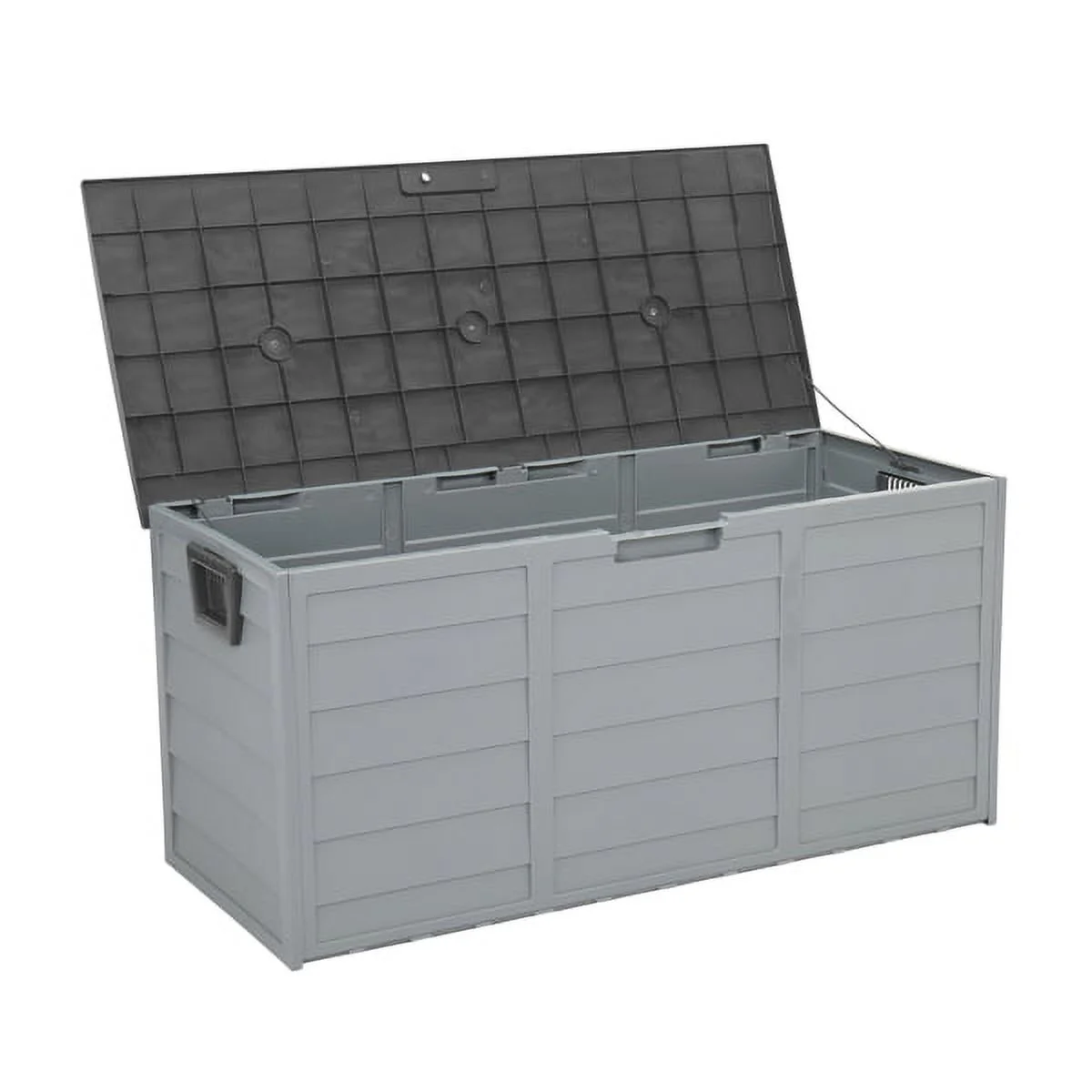Mother's Day Sales - Plastic Deck Storage Container Box Outdoor Patio Furniture 75 Gal, Pools Yard Storage Tools w/ Built-In Wheel