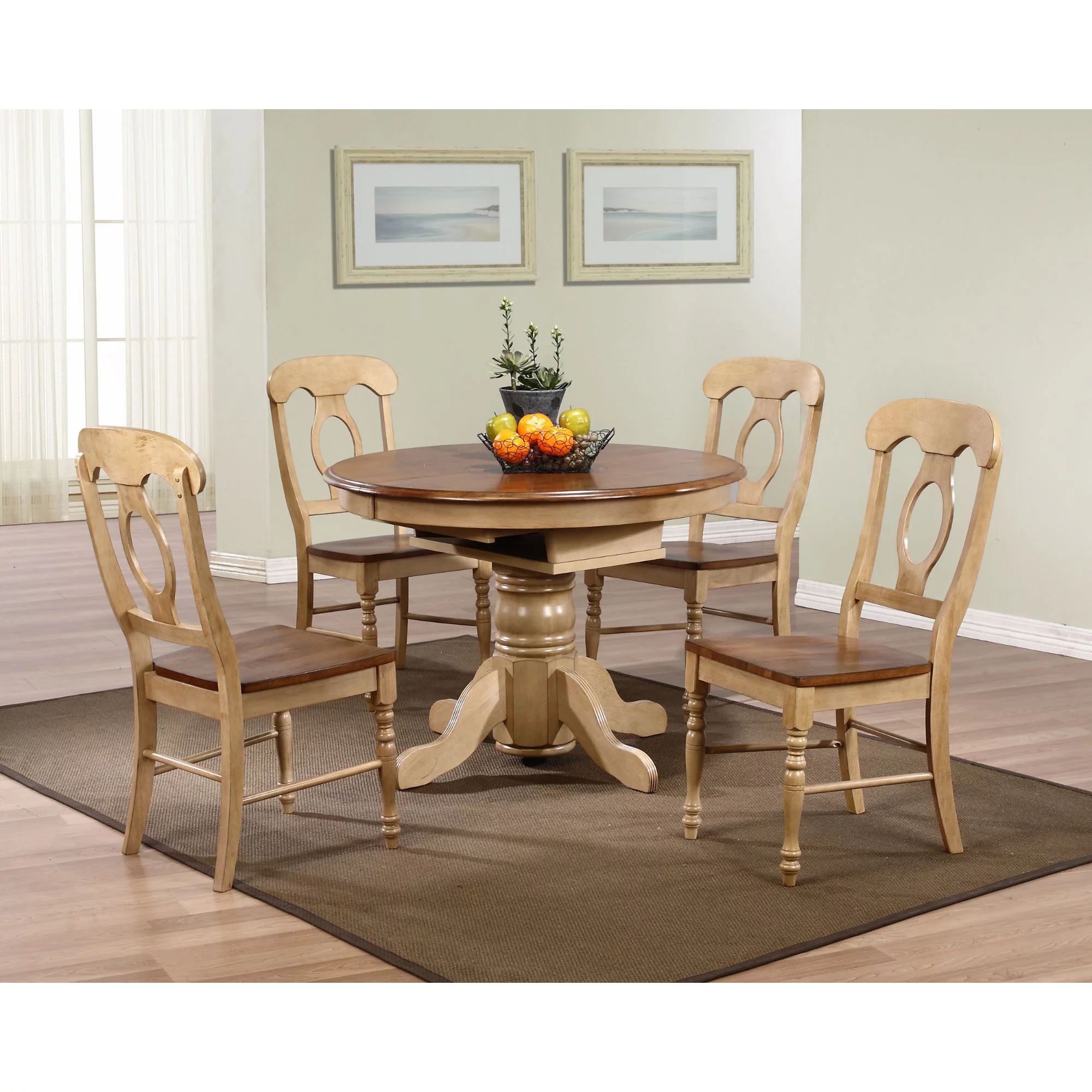 The Hamptons Collection Set of 2 Brown Handcrafted Wooden Dining Chairs 38”