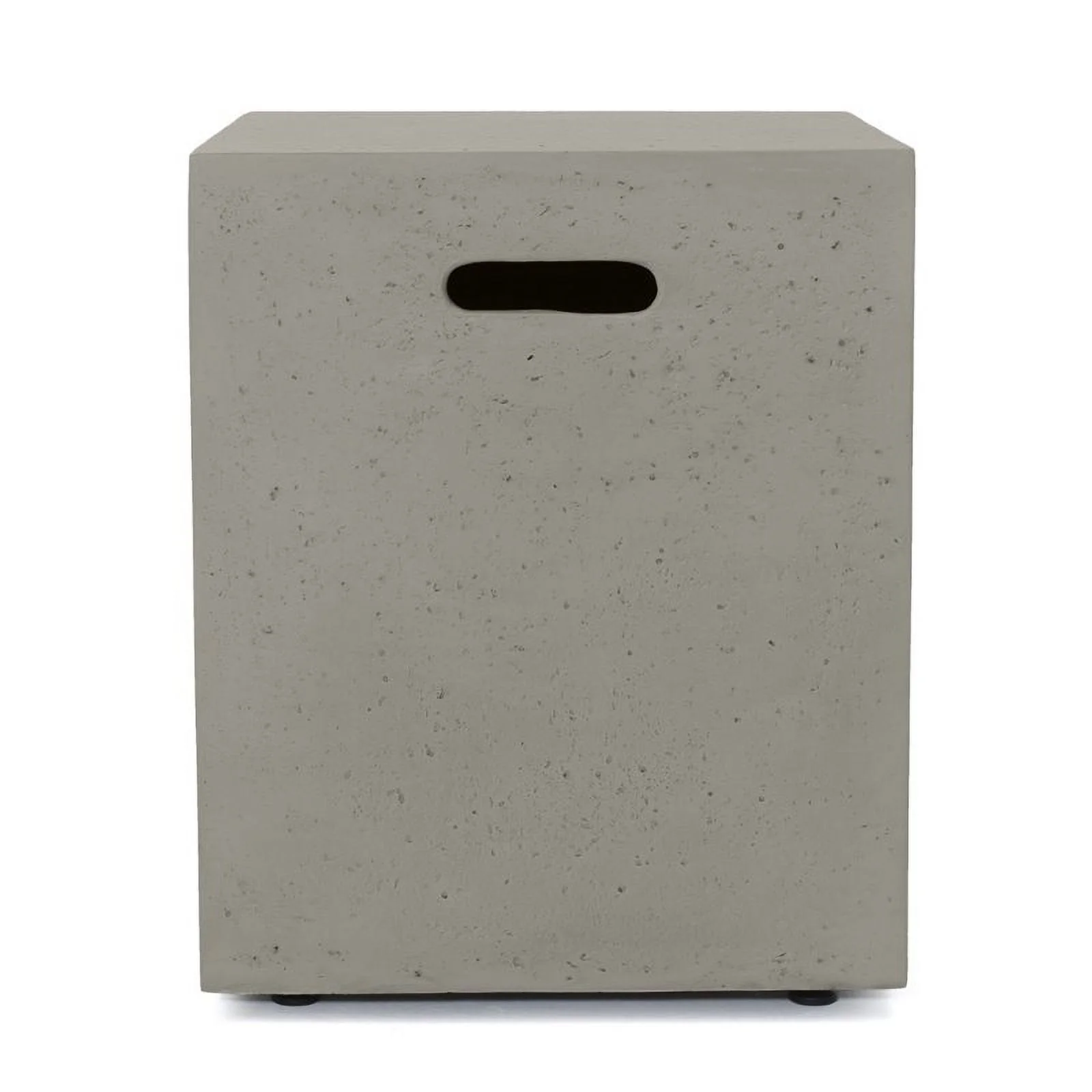 Noble House Aidan Square Gas Fire Pit Table with Tank Holder in Light Gray