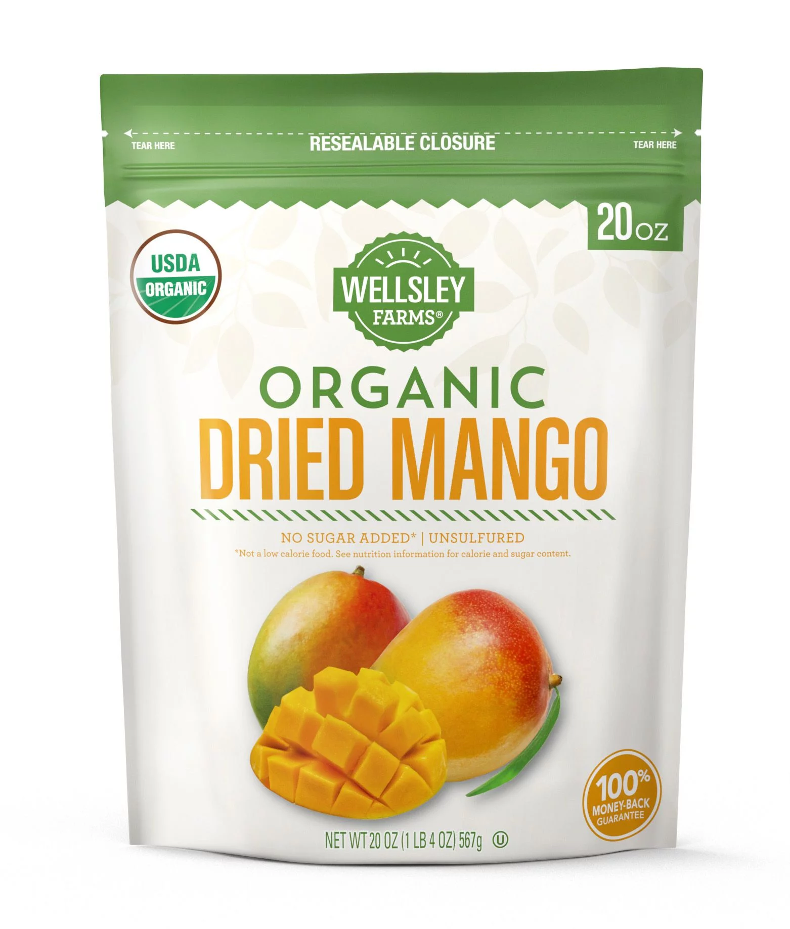 Wellsley Farms Organic Dried Mango 20 oz.