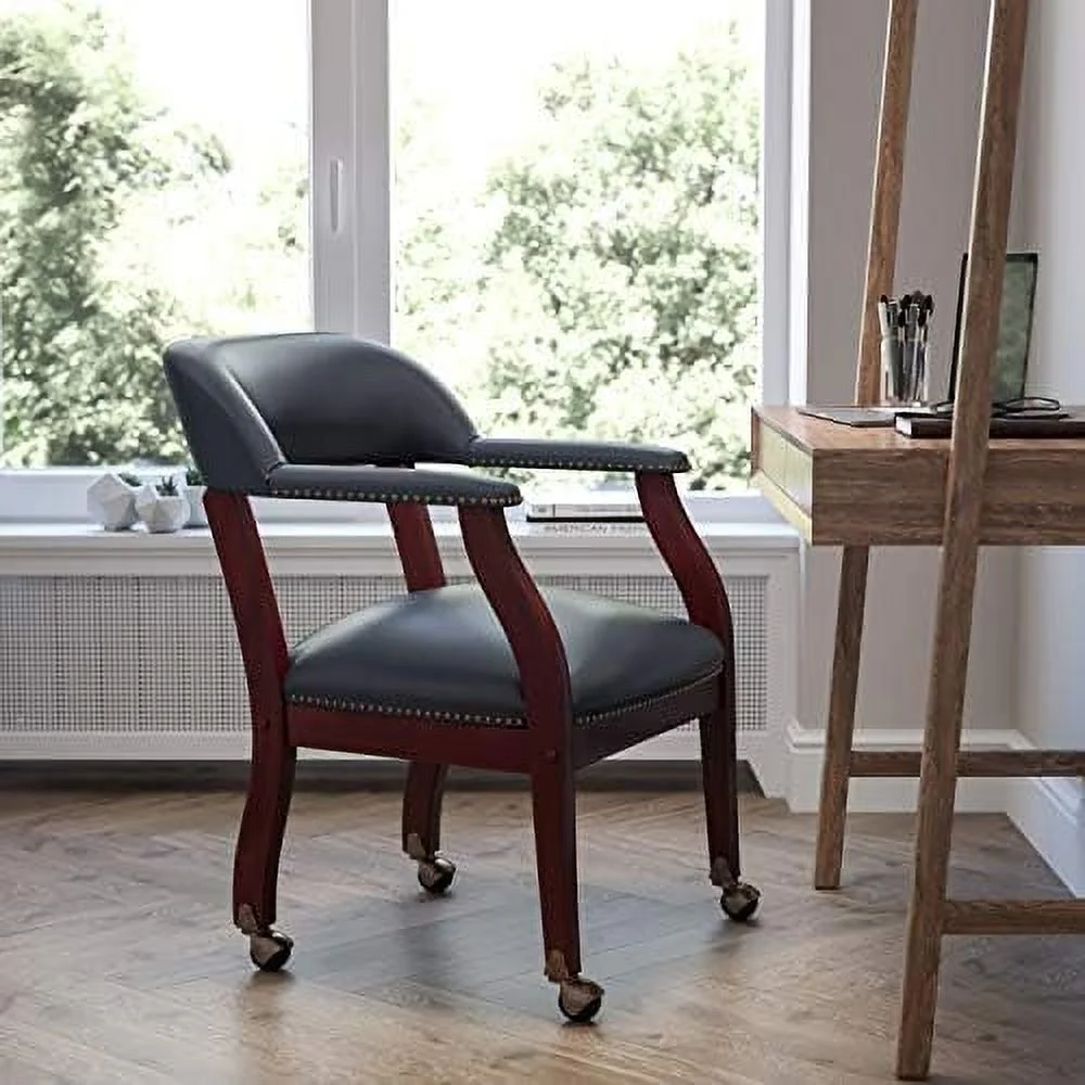 GVJMTKP Burgundy LeatherSoft Conference Chair with Casters