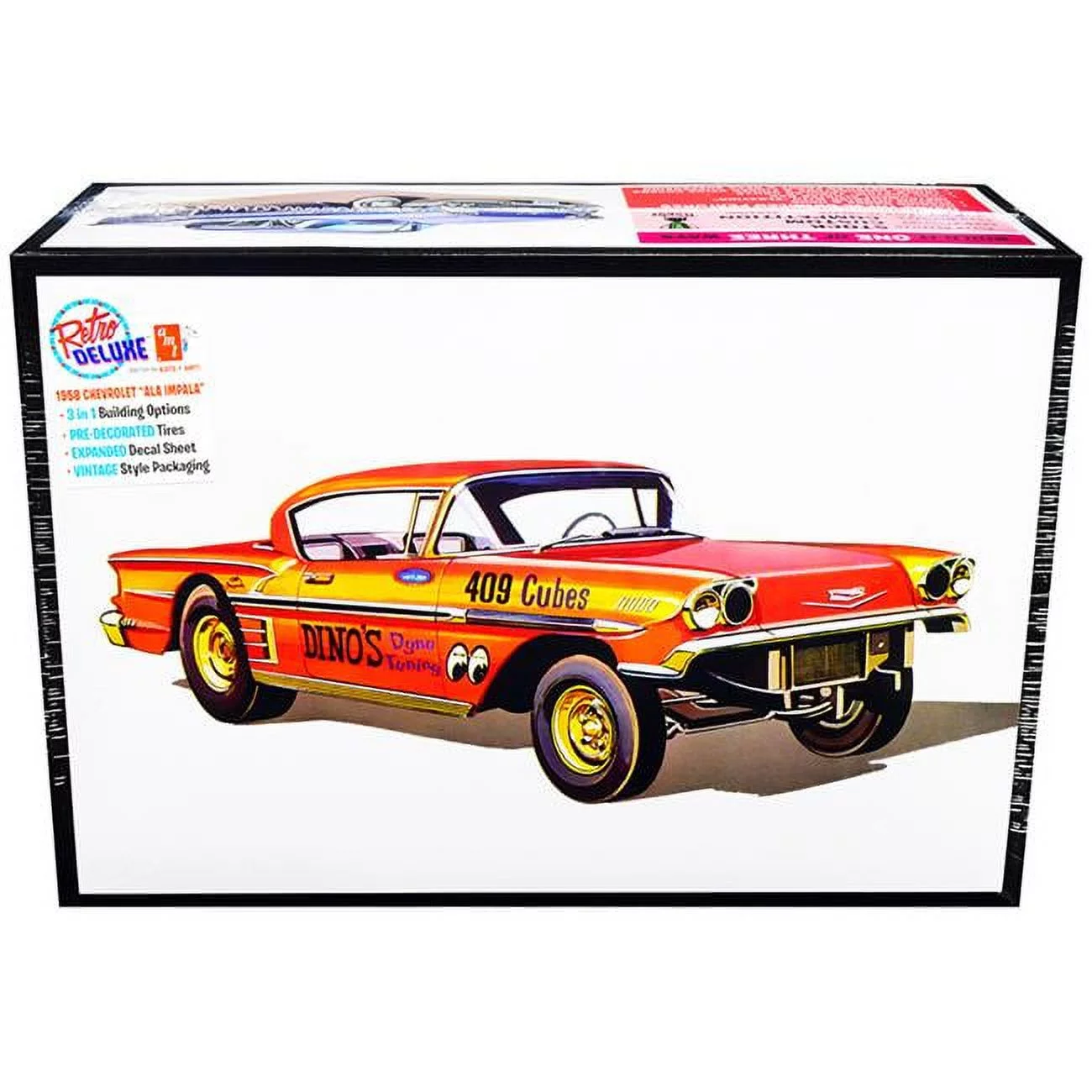 3 in. 1-25 Scale Skill 2 Model Kit 1958 Chevrolet Impala Ala-Impala 3-in-1 Kit Scale Model