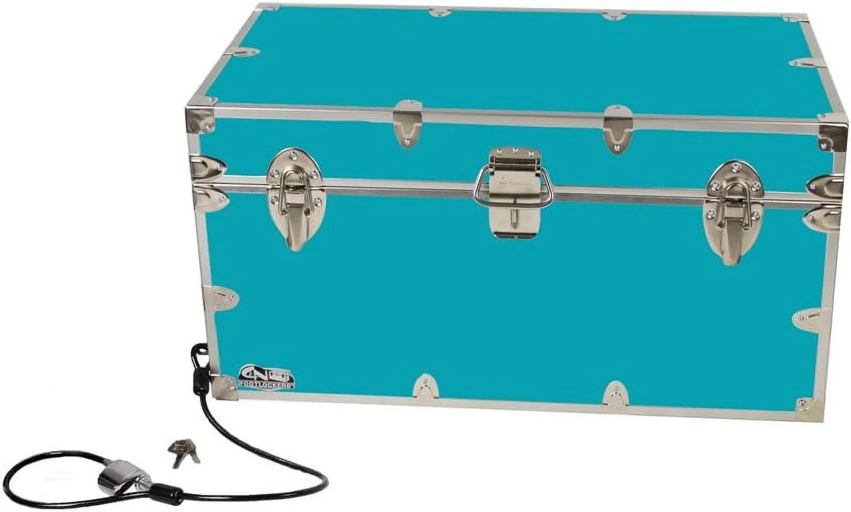 Large Udergrad Storage Truk W/Cable Lock  Made I The  STEEL Footlocker O  Durable Chest With Lid Stay  32 X 18 X 16.5 Iches