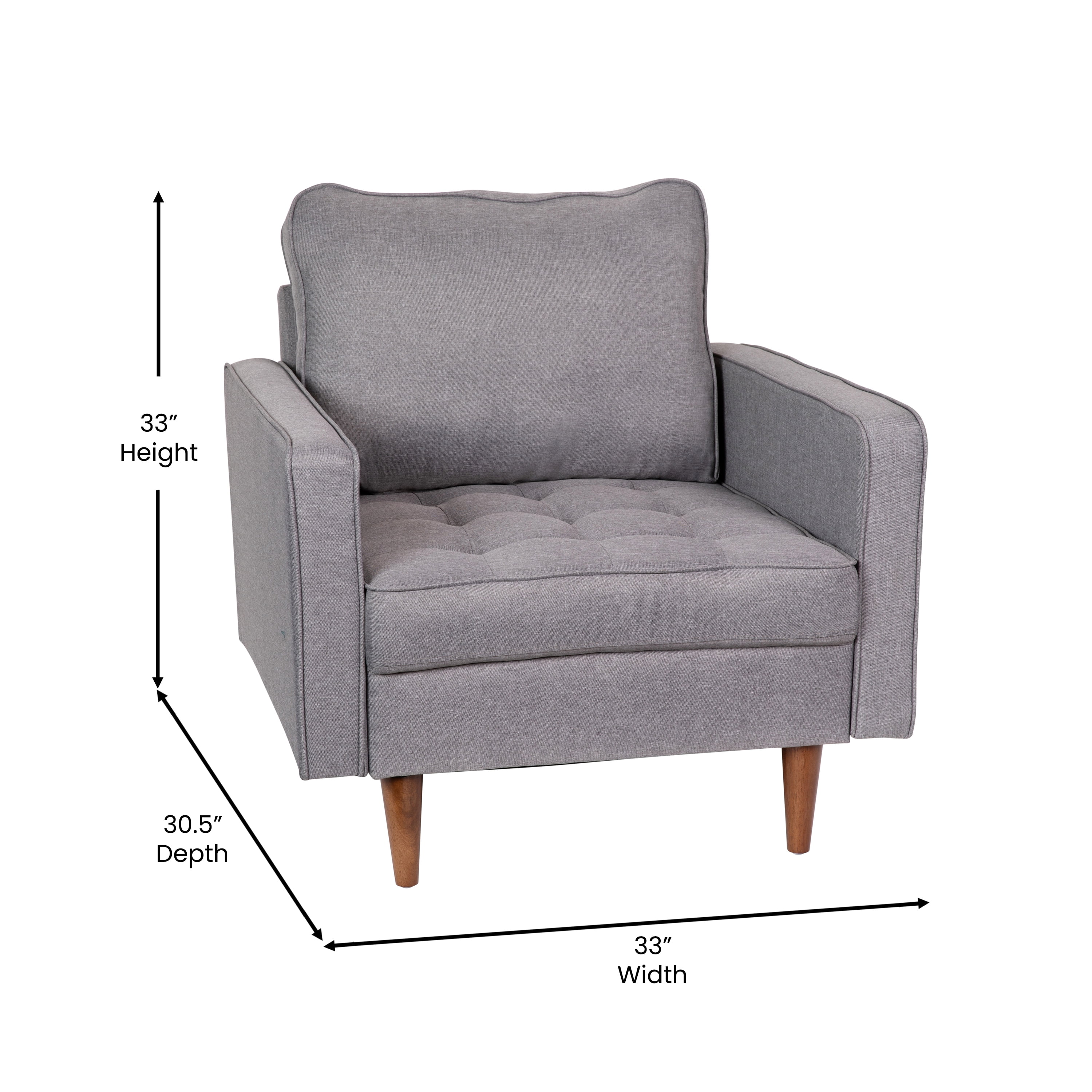 Flash Furniture Hudson Living Room Chair, Slate Gray Fabric