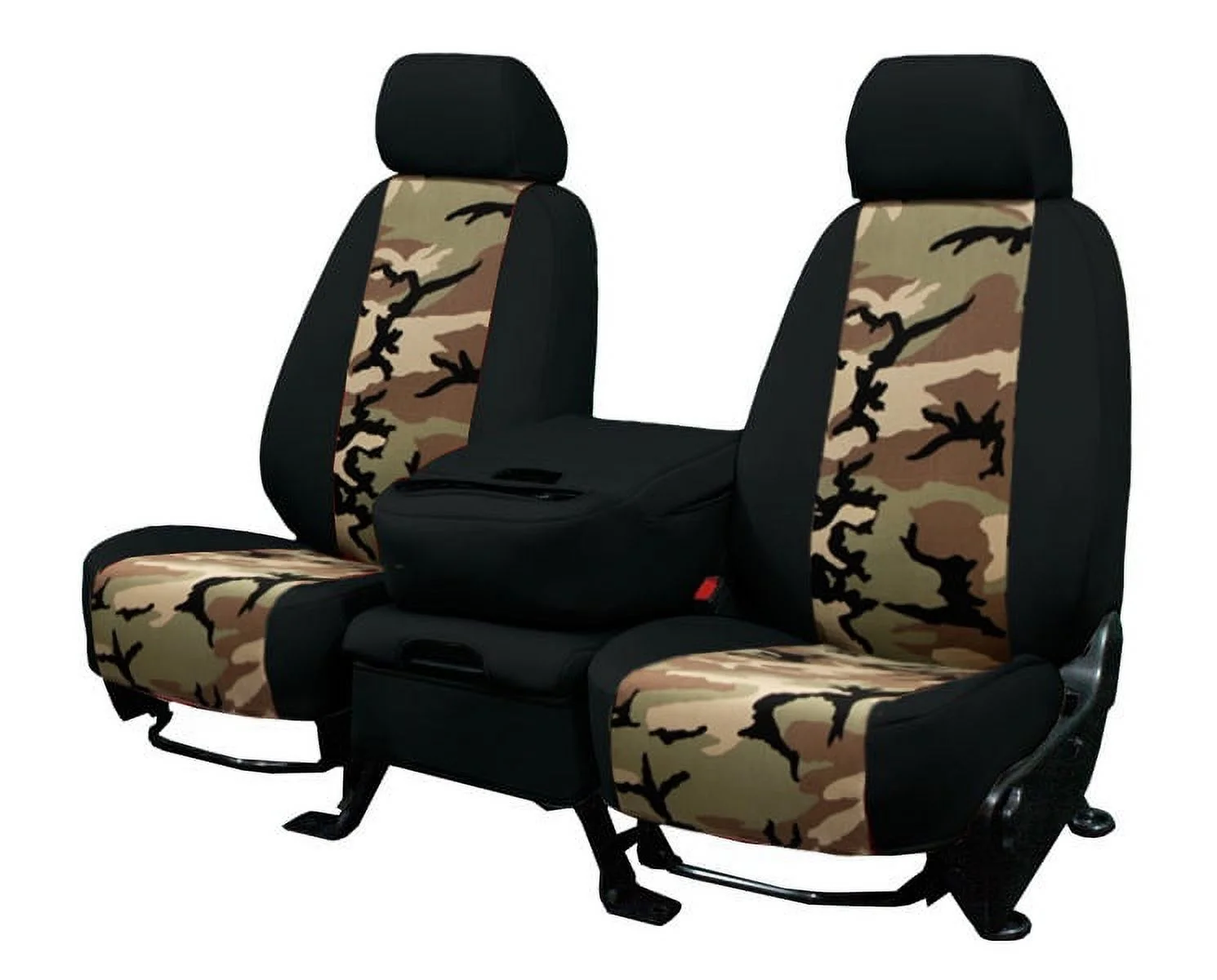 CalTrend Rear 50/50 Split Back & Solid Cushion Camo Seat Covers for 1999-2004 Ford Mustang - FD303-92KS Retro Insert with Black Trim