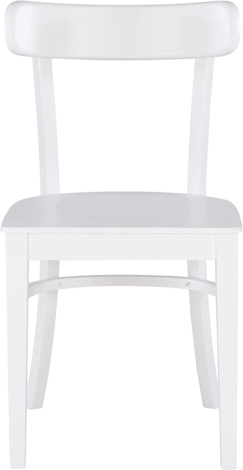 HYUN Dayleen White Wooden Dining Chairs, Set of 2 Fully Assembled