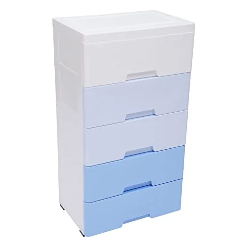 NG NOPTEG Plastic Drawers Dresser, Storage Cabinet with 5 Drawers, Closet Drawers Tall Dresser Organizer for Clothes, Playroom, Bedroom Furniture