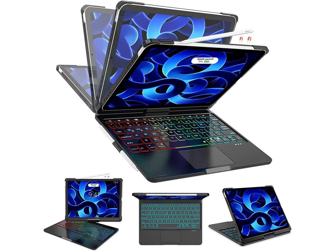 iPad 10th Generation 10.9 inch 2022 Case with Keyboard, Trackpad, Backlit, Rotatable - Touchpad iPad 10th Keyboard Case 10.9