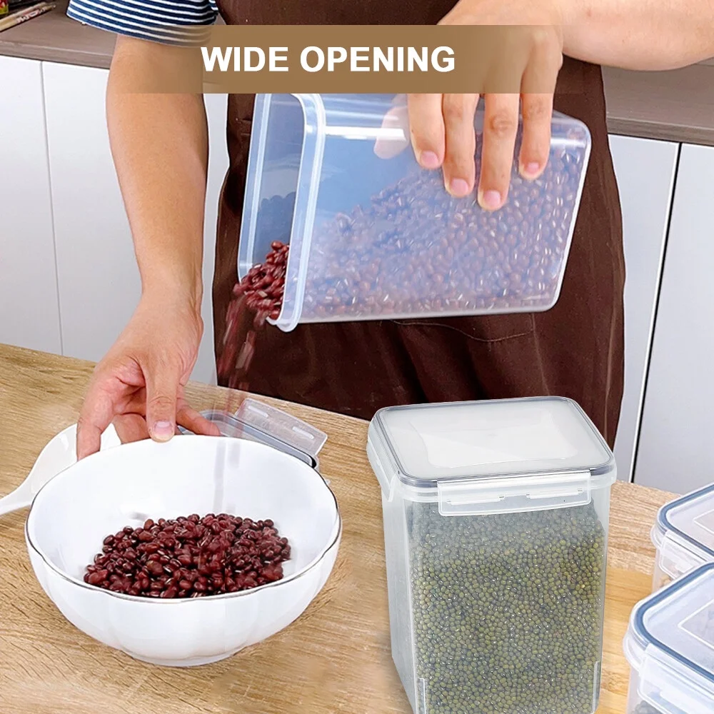 7PCS Food Storage Containers kitchen Storage Container BPA Free PP Pantry Organization with Lid Stackable Design for Cereal Snack Noodle Nut Pasta Flour Rice