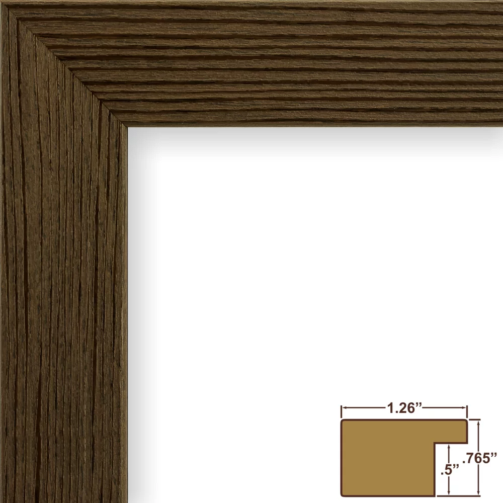 Craig Frames Bauhaus 125, 4x10 inch Picture Frame, Brown Wood Grain