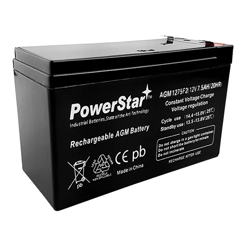 PowerStar 12 Volt 7.5Ah UB12750 (24) Battery for Amigo Travel Mate Mobility Scooter