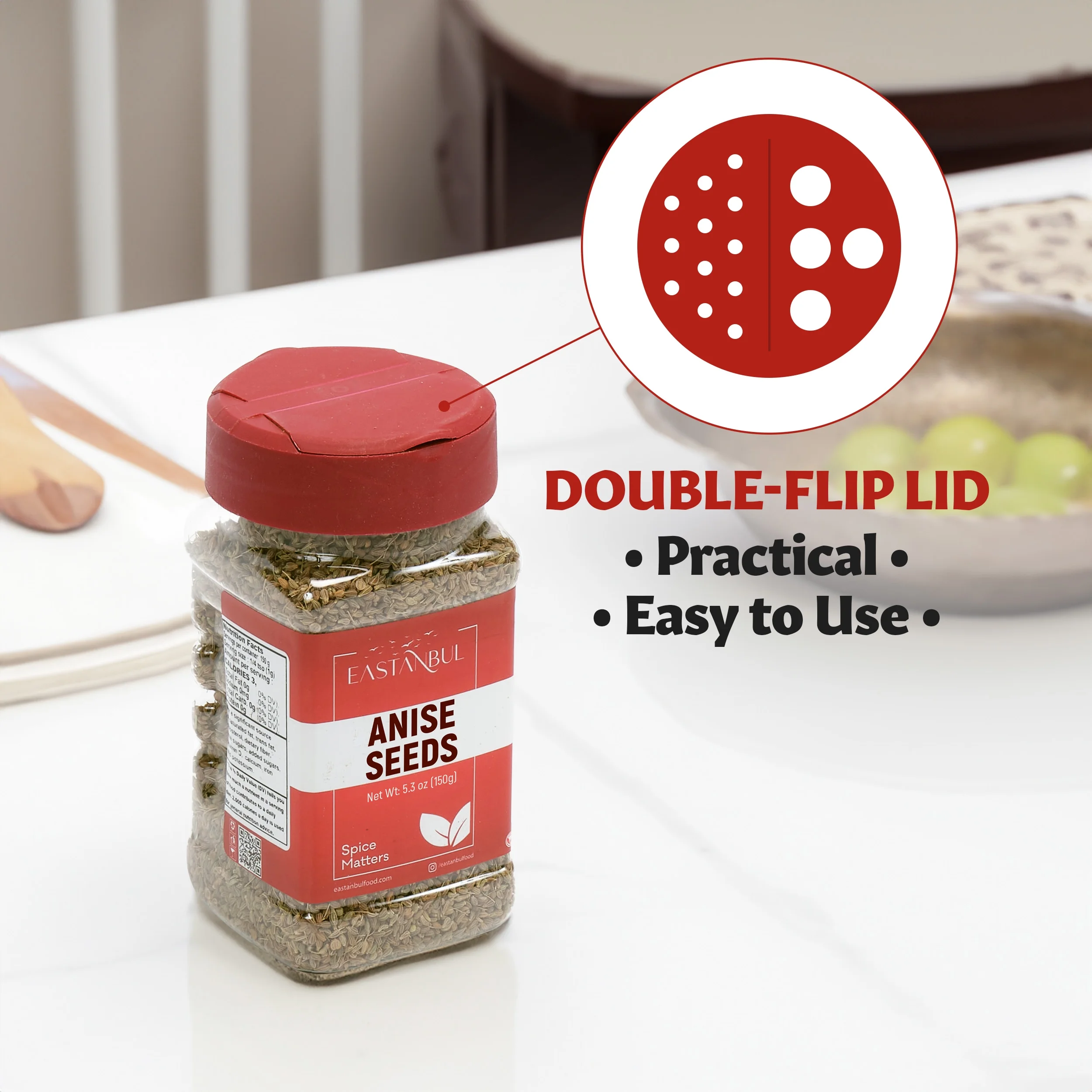 Eastanbul Anise Seeds Whole, 5.3oz Licorice-Like Full Flavor Anise Seed