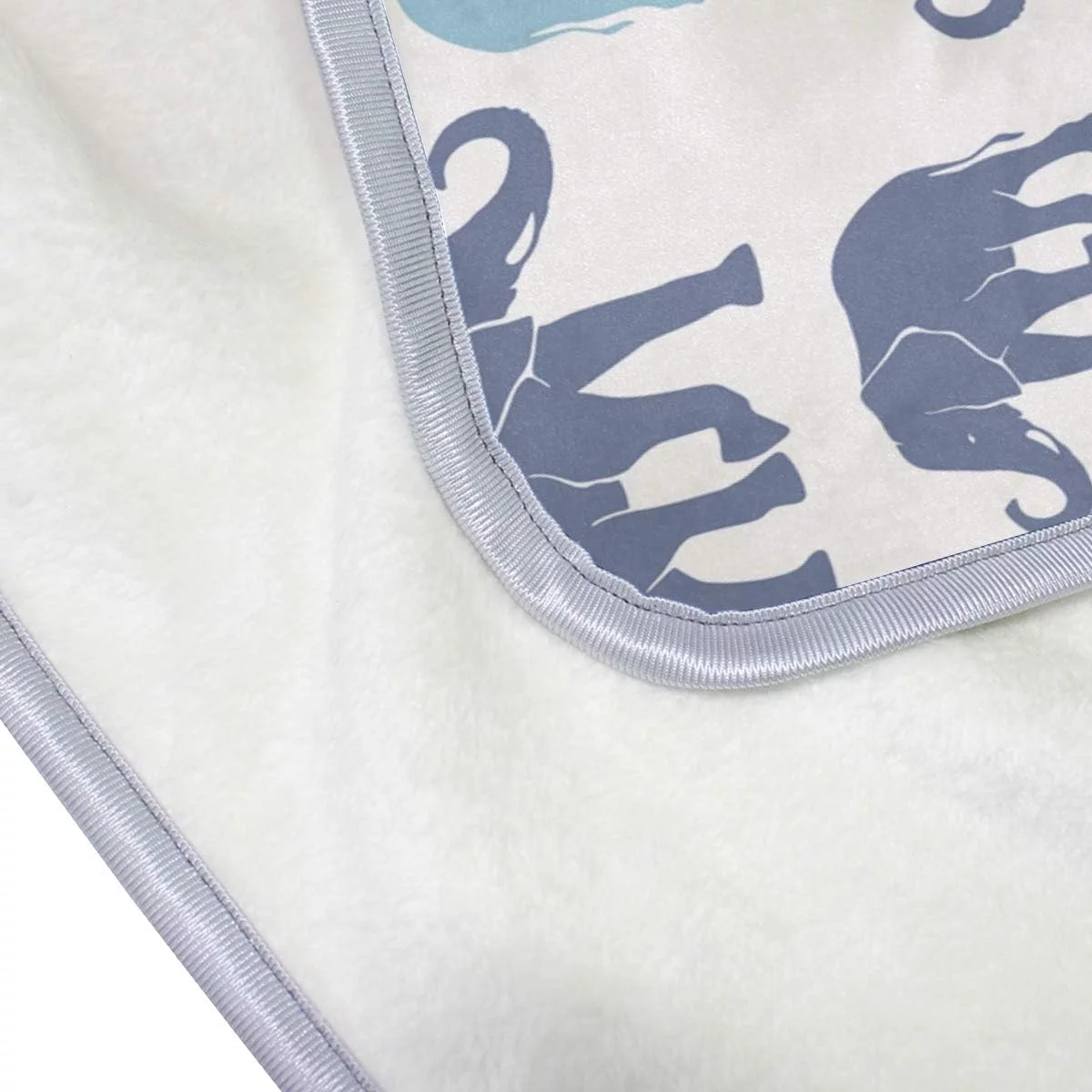 Hidove Queen Cozy Warm Throw Thermal Soft Bed Blanket 60x90 in Elephants On White Flannel Fleece Blanket for Men Women Adults