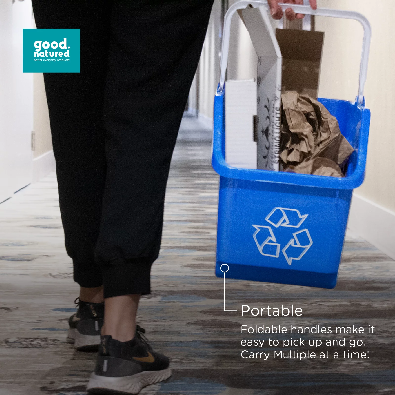 6 Gallon/25 Liter Handy Recycler with Easy Carry Handle(0942) - 3 pack